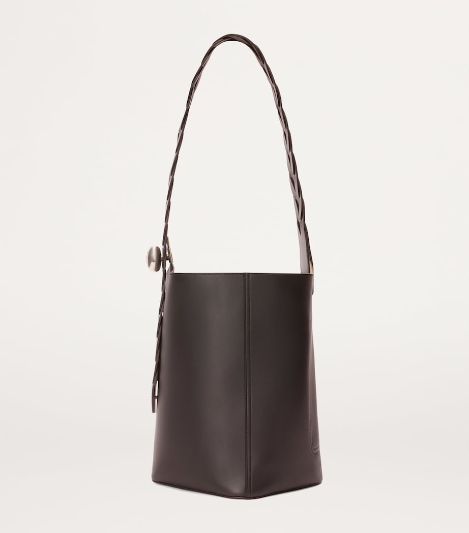 Large Pebble Bucket Bag DARK BROWN Image 3