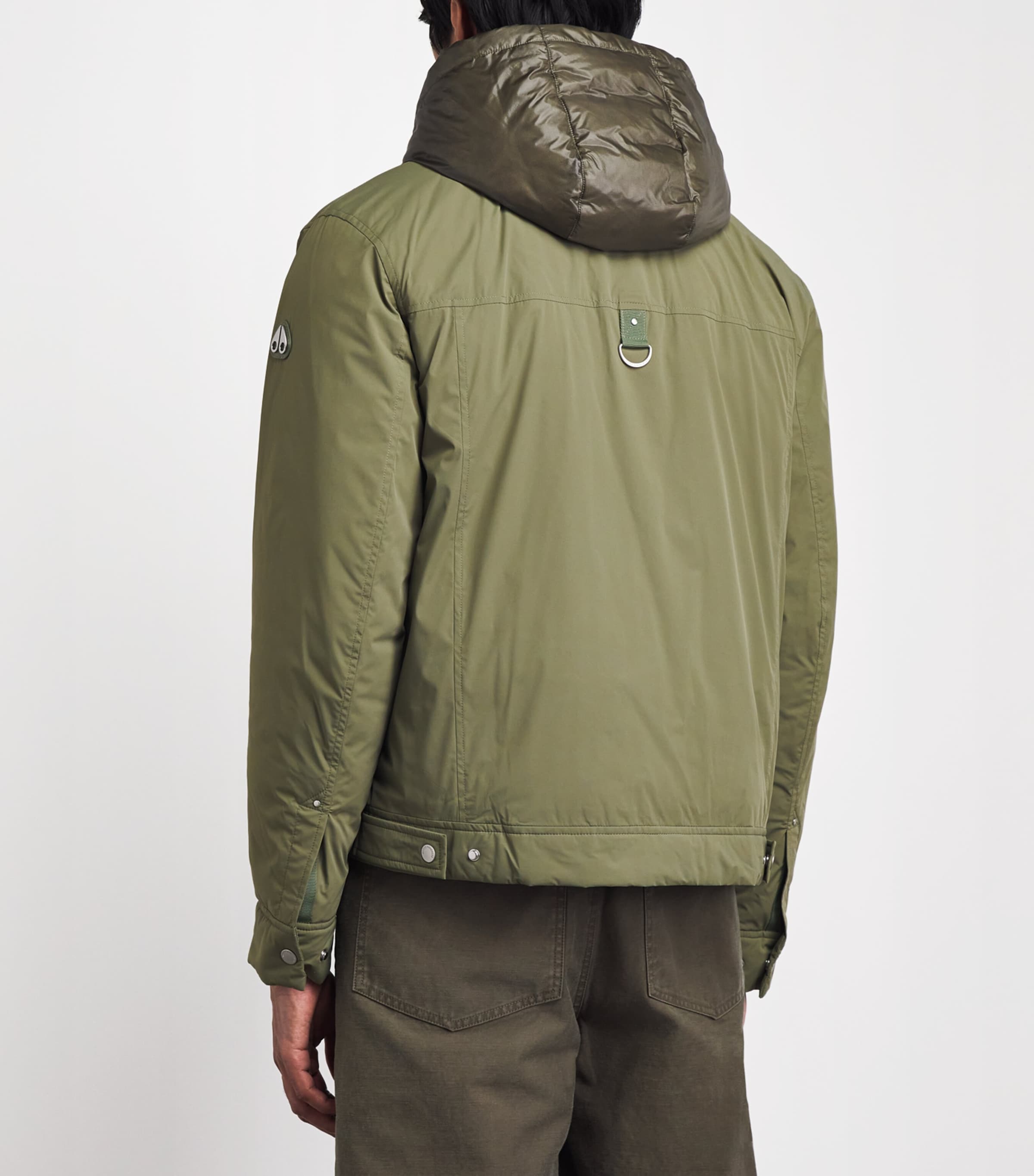 Moose Knuckles Mens Down Brixton Trucker Jacket UPF 50+ Artichoke Image 5