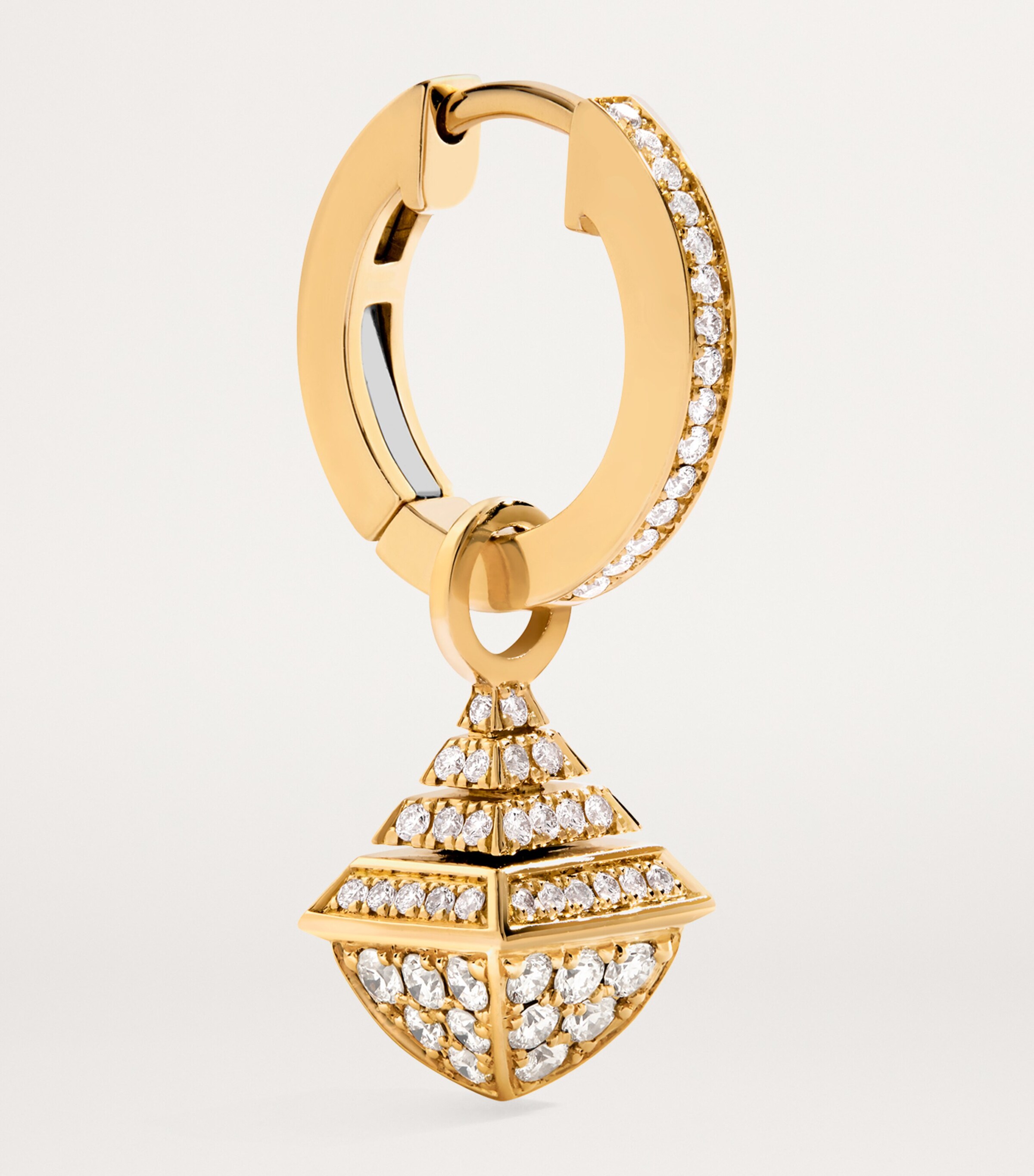 Mini Yellow Gold and Diamond Cleo Rev Drop Earrings YELLOW GOLD Image 2