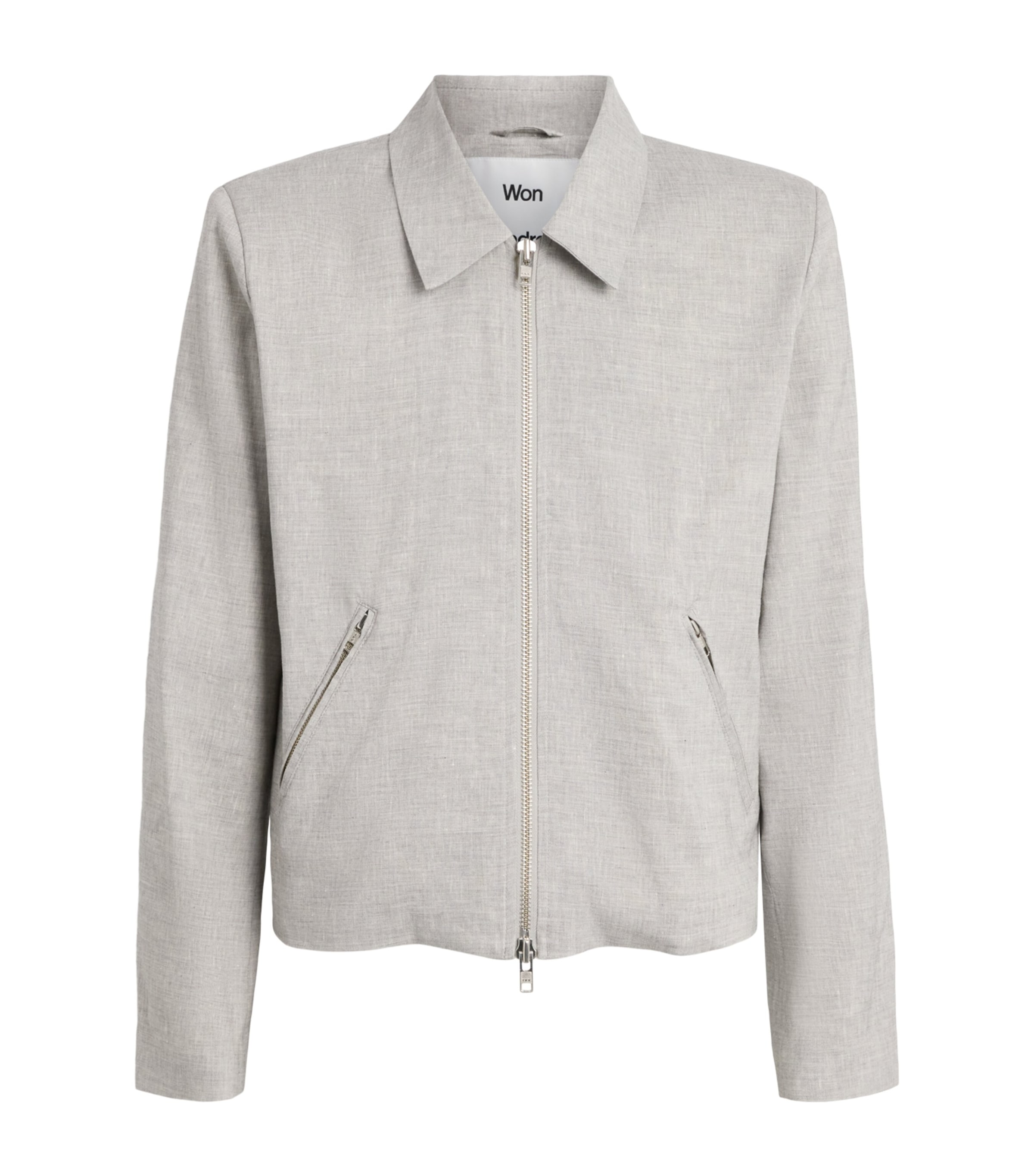 Won Hundred Mens Dutton Boxy Jacket Light Grey Melange Image 1