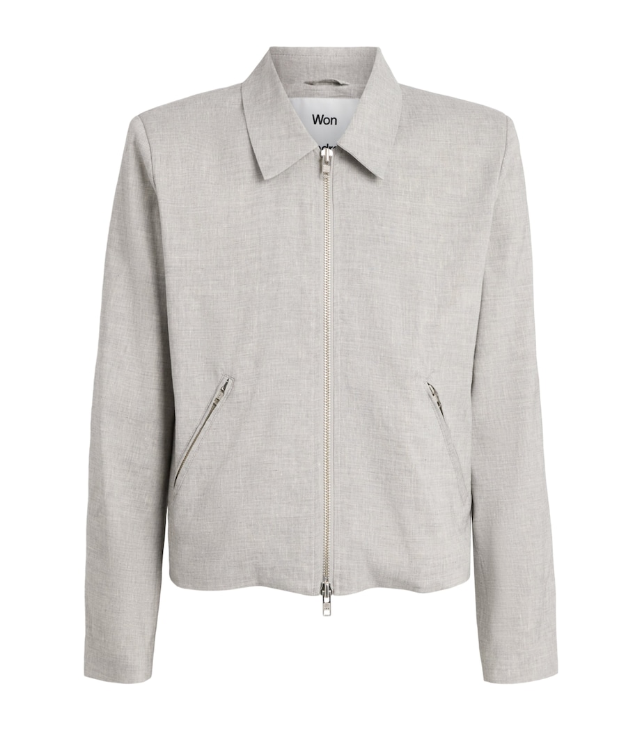 Won Hundred Mens Dutton Boxy Jacket Light Grey Melange Image 1