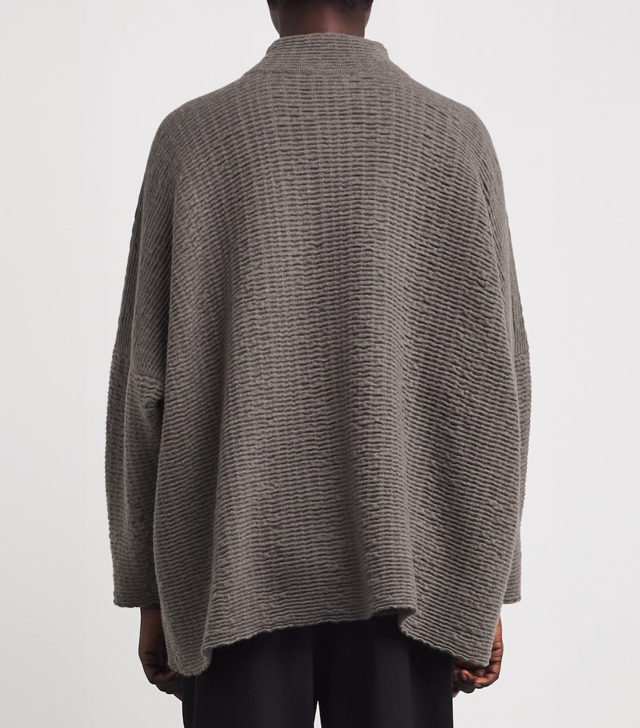 Cashmere Wide Cardigan BISON Image 4