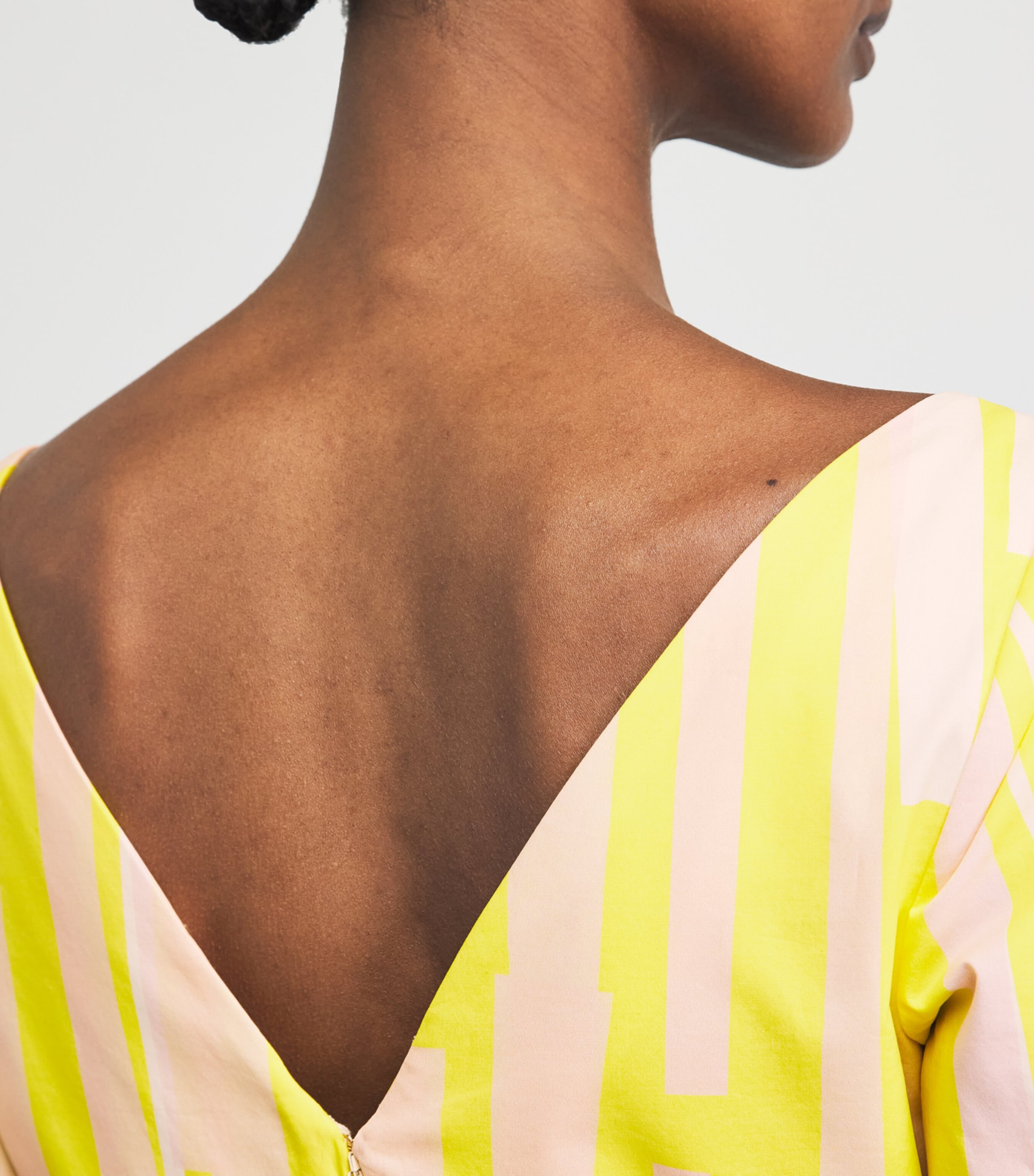 Roksanda Womens Cotton Stripe Vaela Midi Dress Collage Print Yellow Image 5