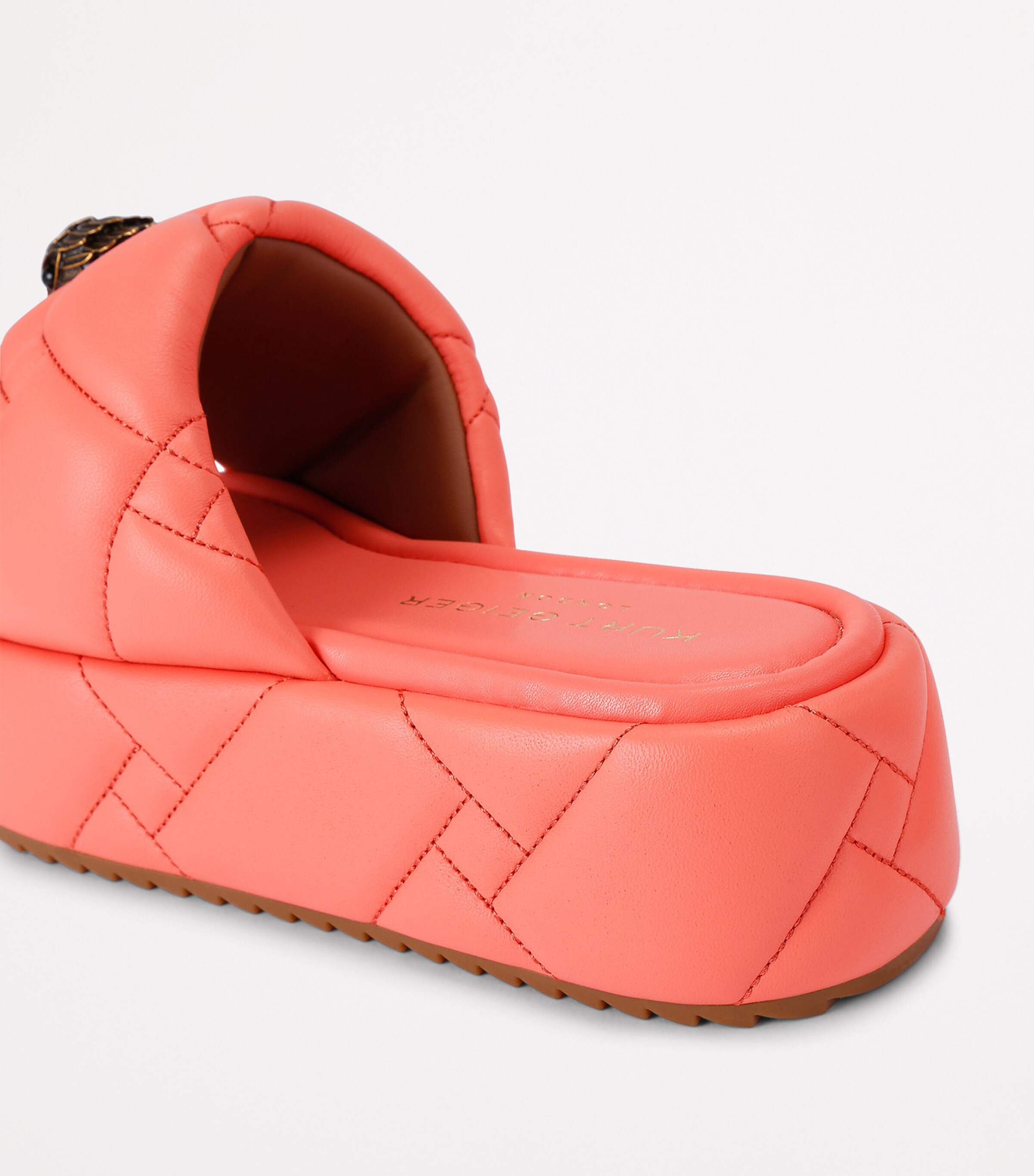 Kurt Geiger London Kensington Puff Flatform Slides Peach Image 2