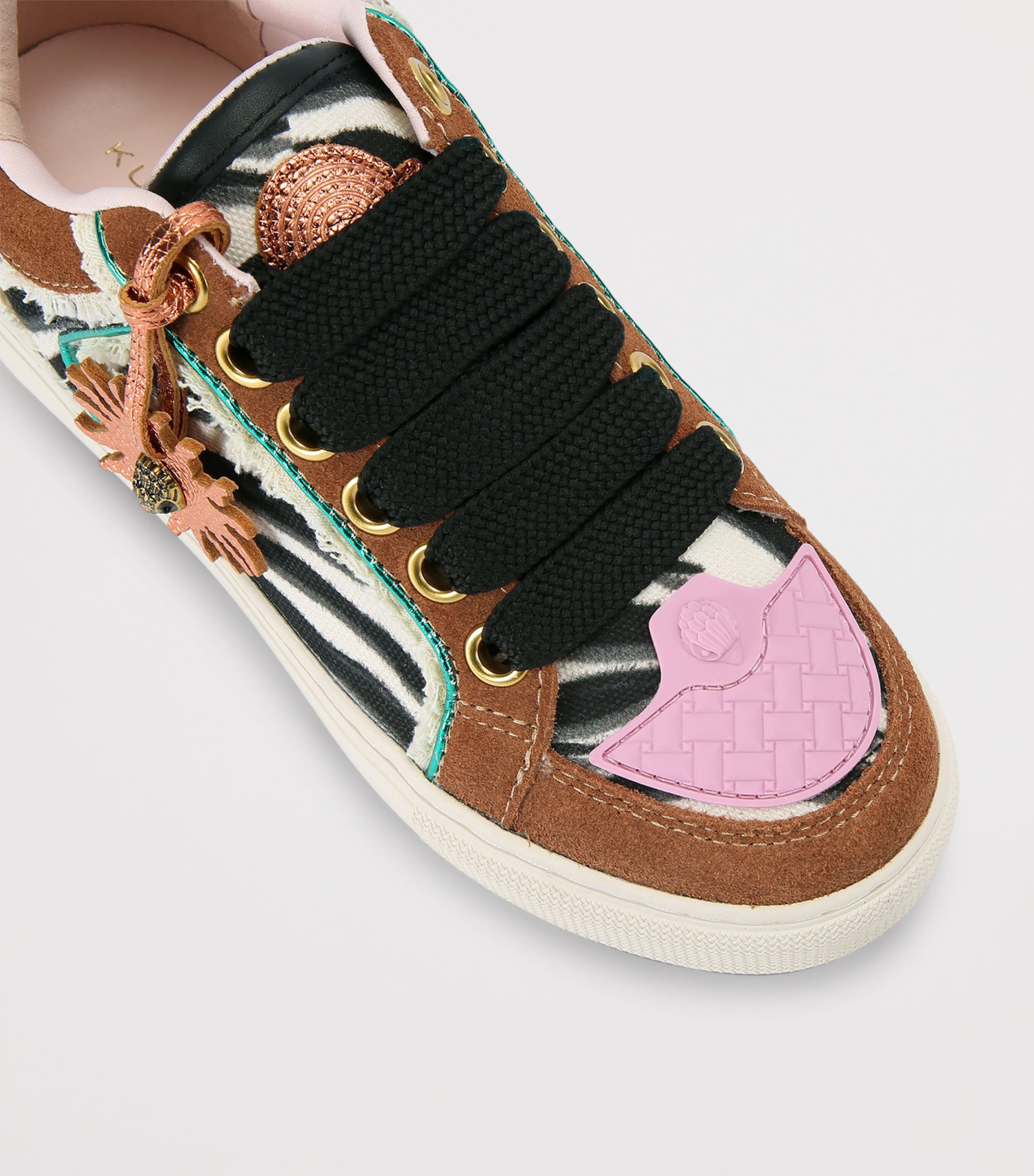 Kurt Geiger London Southbank Tag Sneakers Tan Comb Image 2