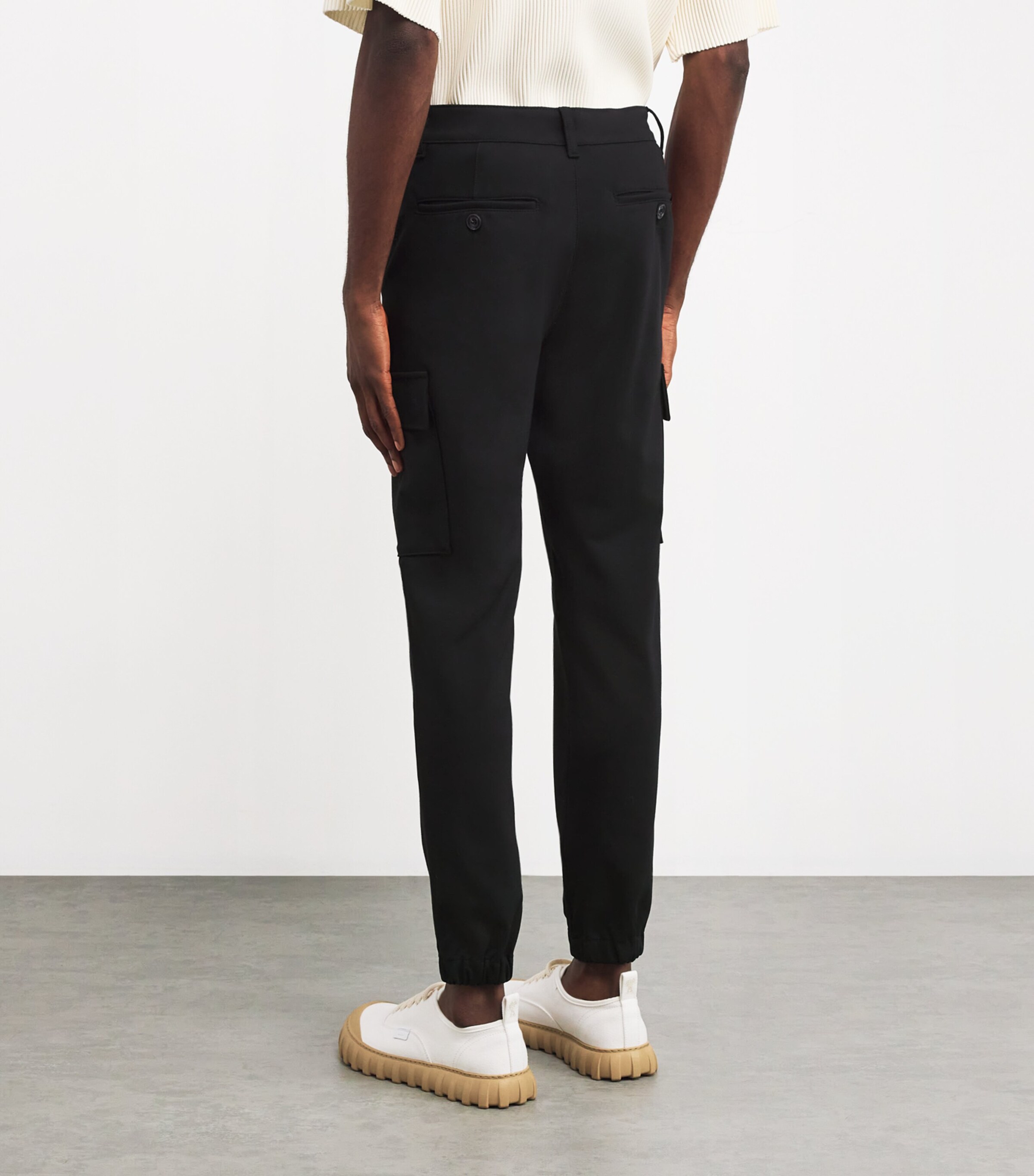 Double Knit Cargo Chinos BLACK Image 4