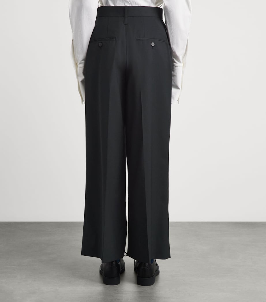Issey Miyake Womens Wool-Blend Honest Ensemble Trousers Black Image 5