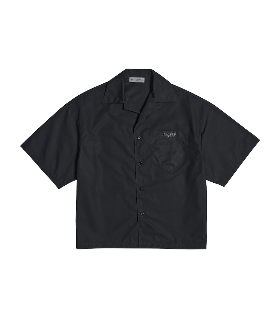 Balenciaga Mens Cotton Logo Bowling Shirt Image 1