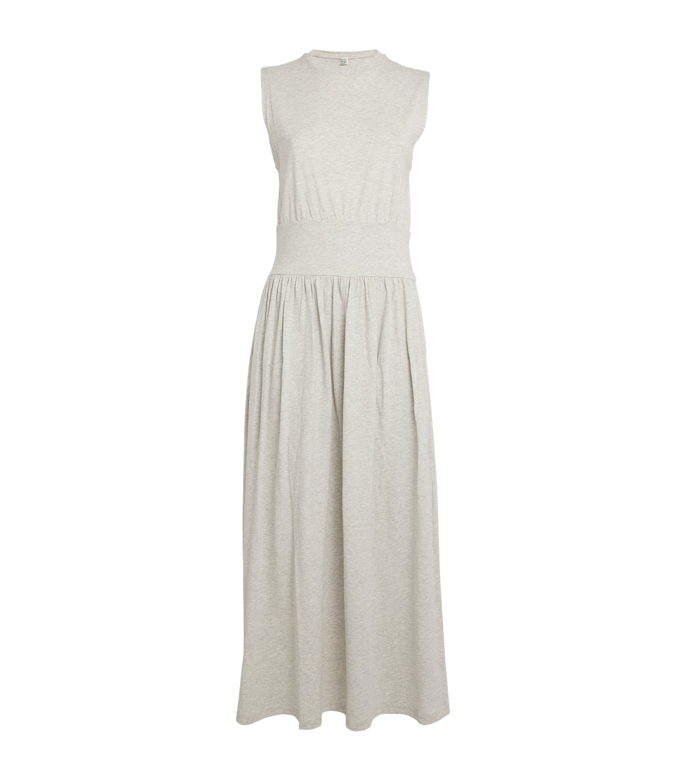 Shop Totême Organic Cotton Maxi Dress In Grey