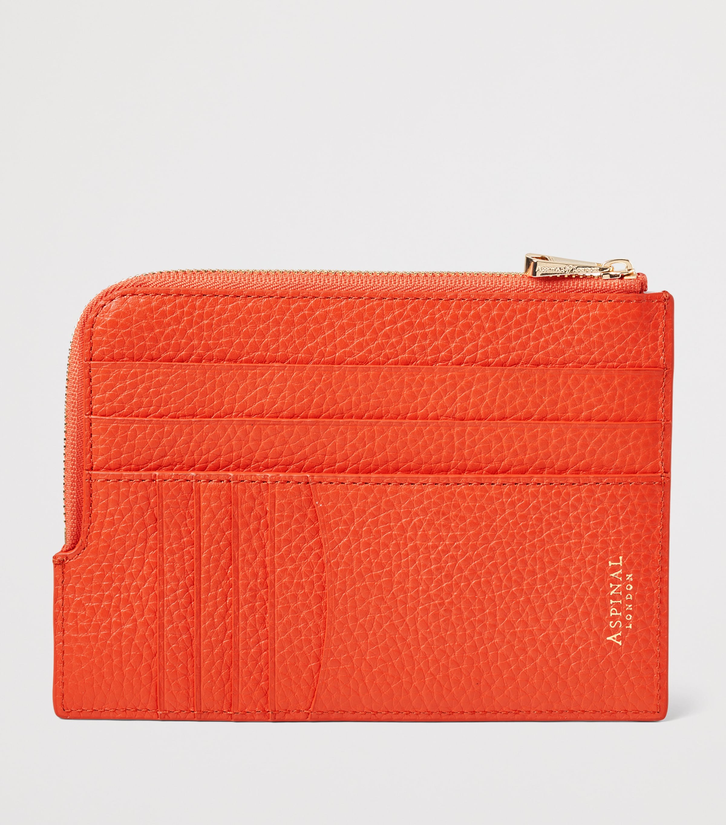 Aspinal Of London Leather Zipped Travel Wallet Coral Image 2