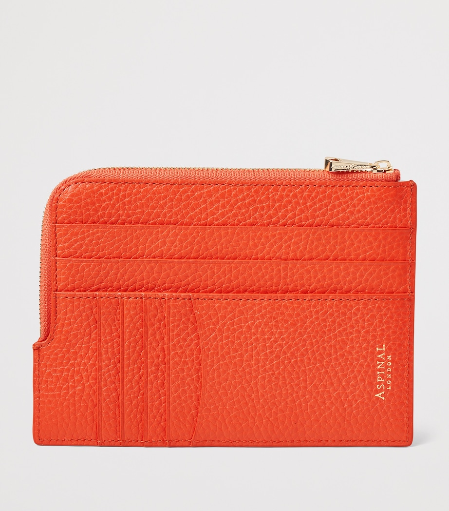 Leather Zipped Travel Wallet CORAL Image 2