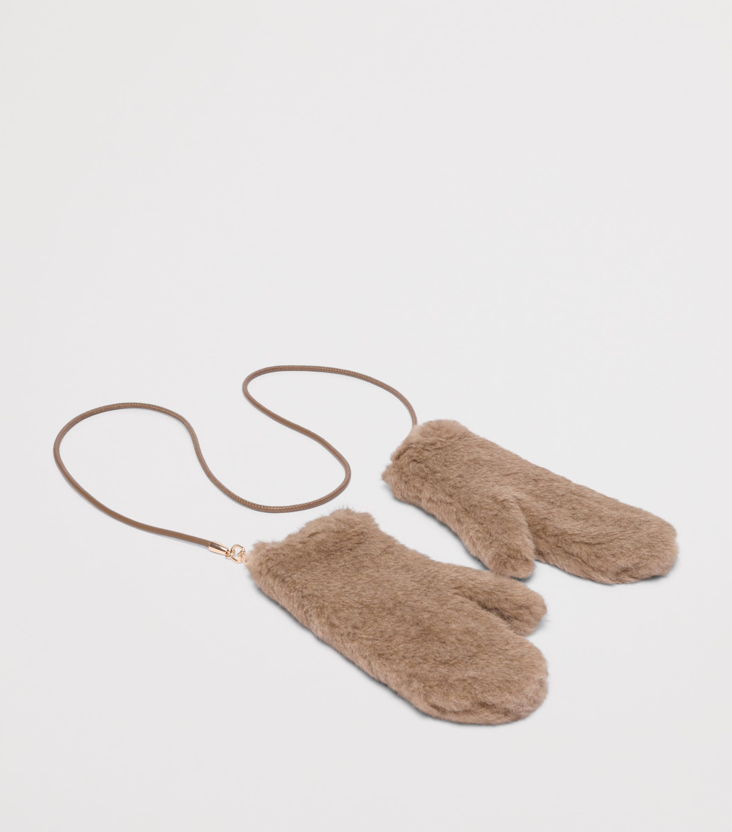 Max Mara Alpaca-Wool-Silk Mittens Beige Golden Image 3