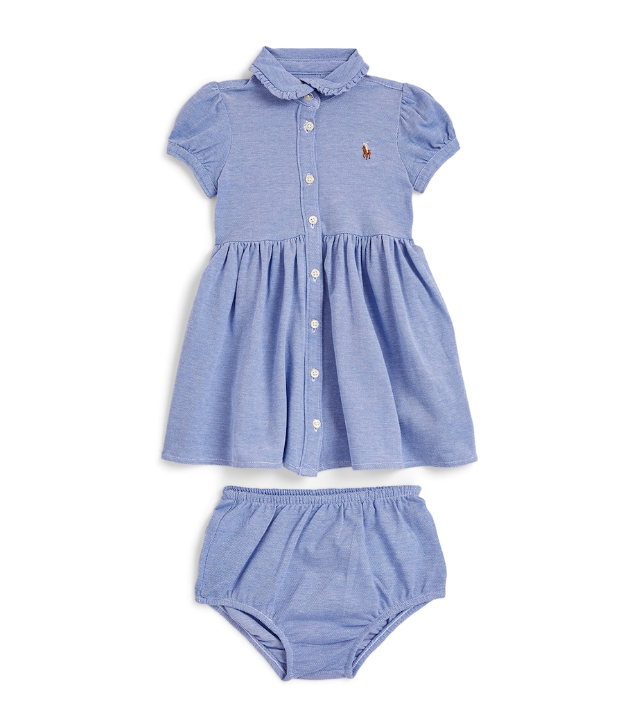 Cotton Oxford Dress and Bloomers Set (3-24 Months) HRB IS BLU Image 1