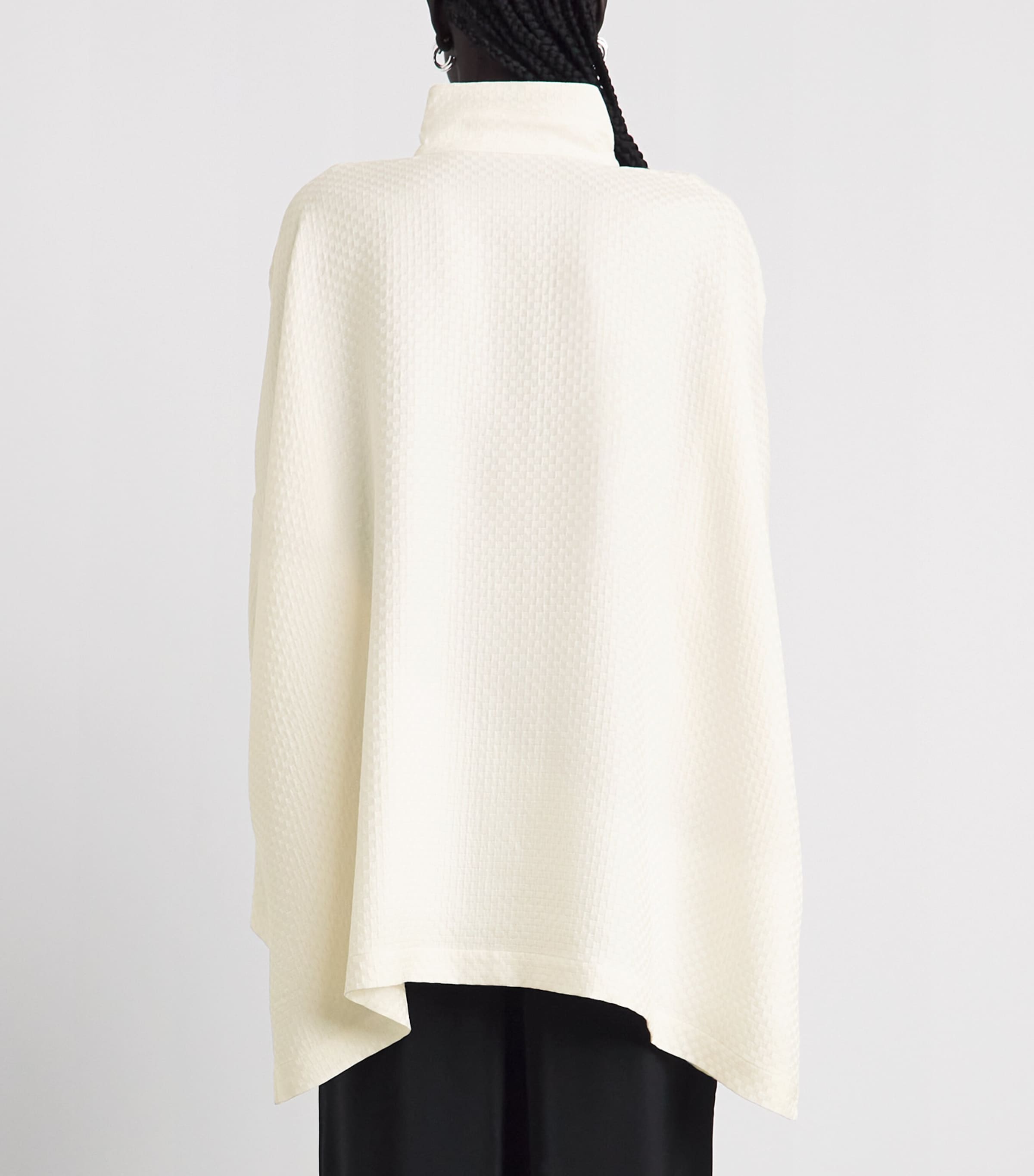 Eskandar Womens Silk Double-Stand Collar Shirt Ivory Image 5