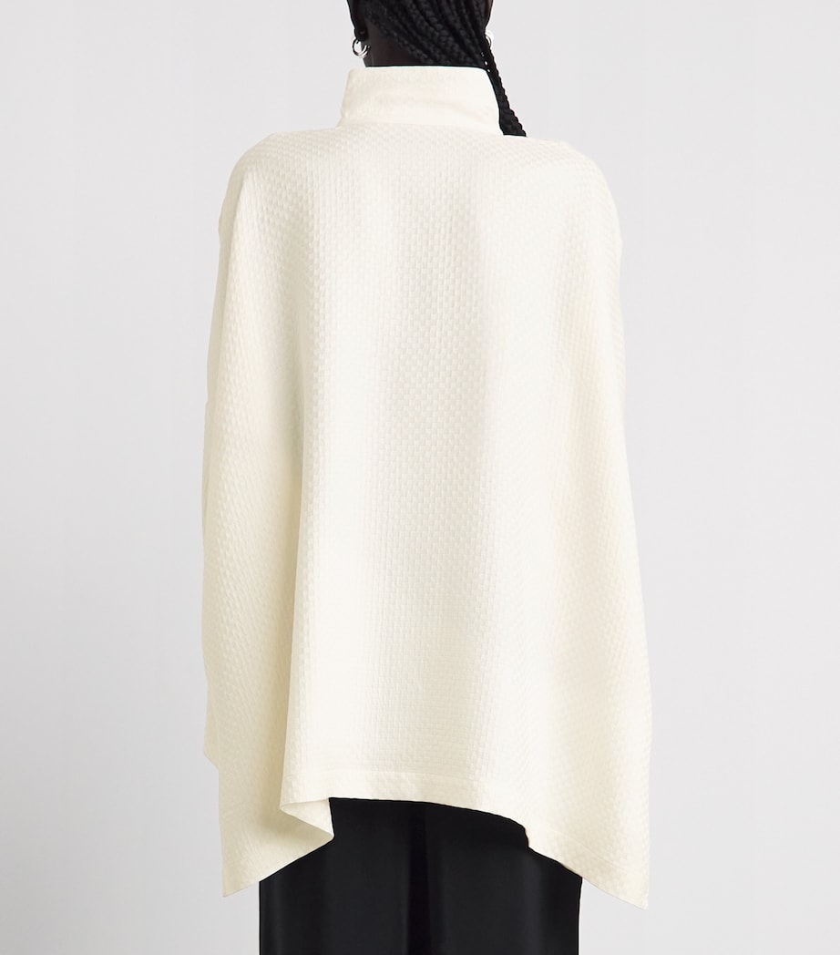 Eskandar Womens Silk Double-Stand Collar Shirt Ivory Image 5