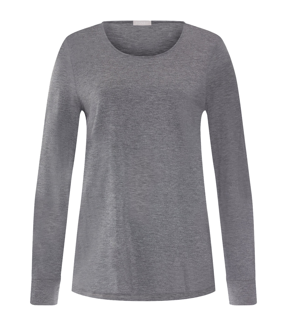 Hanro Womens Natural Elegance T-Shirt Stone Melange Image 1