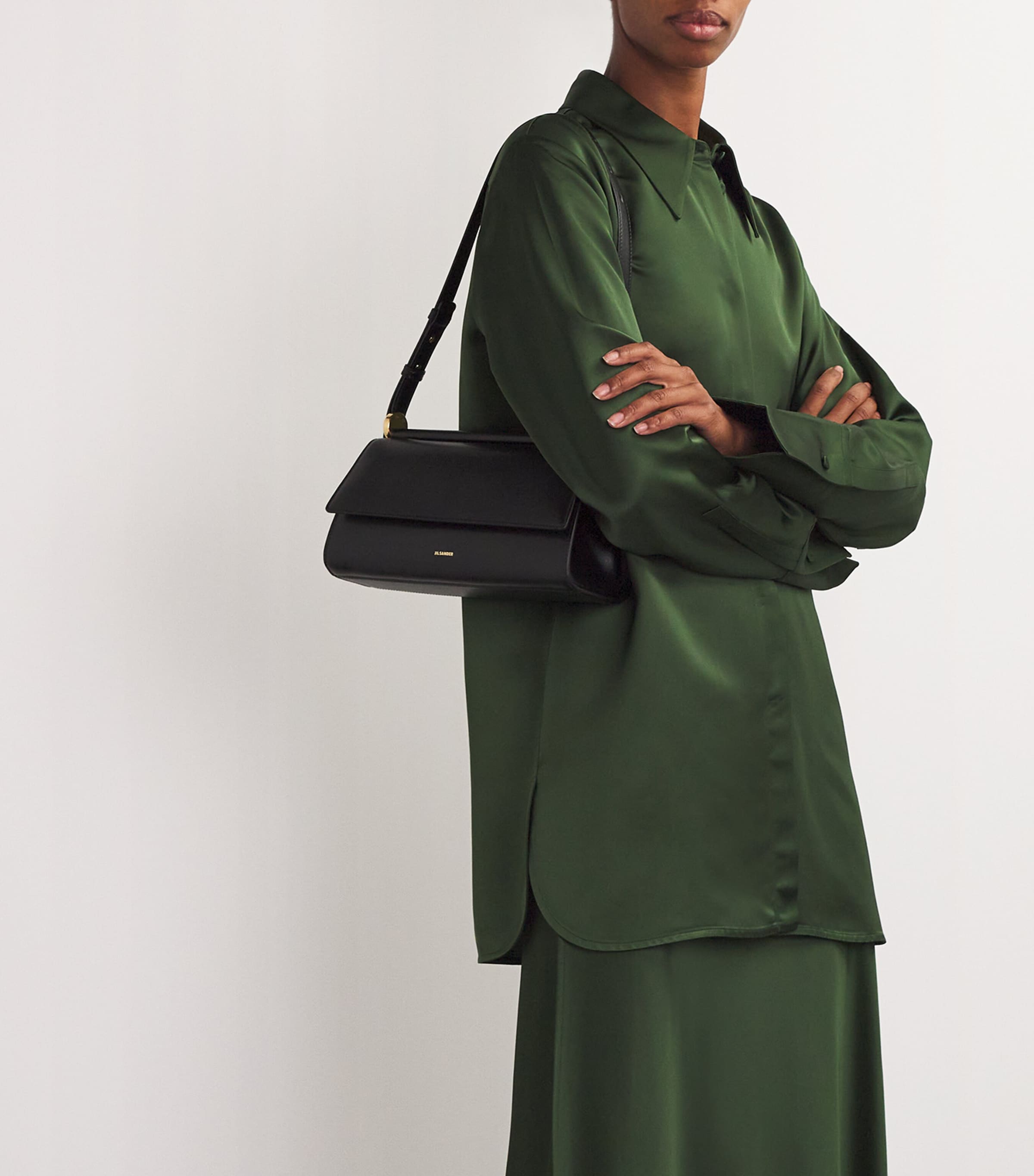 Jil Sander East-West Leather Ghost Shoulder Bag | Harrods US