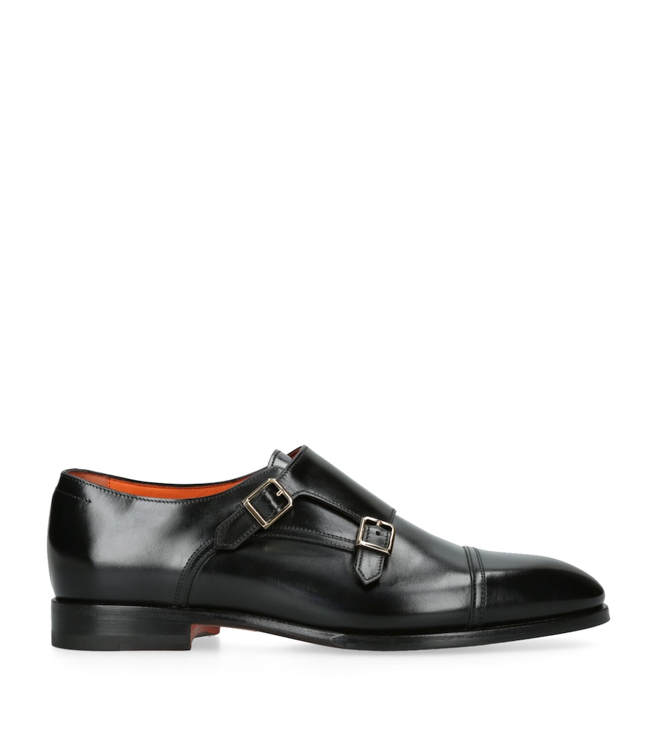Leather Adrian Blake Monk Shoes BLACK Image 1
