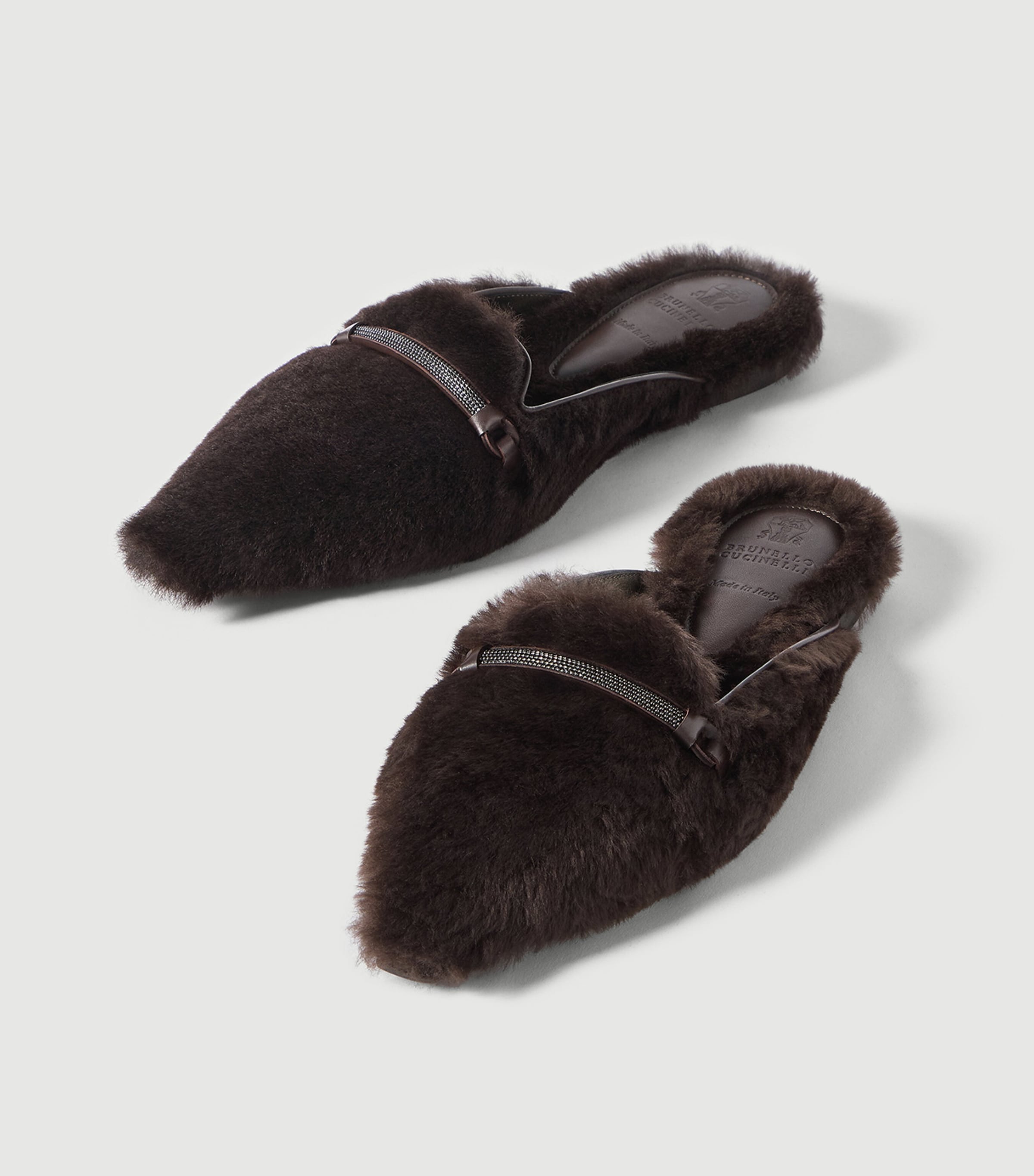 Brunello Cucinelli Shearling Flat Mules Image 6