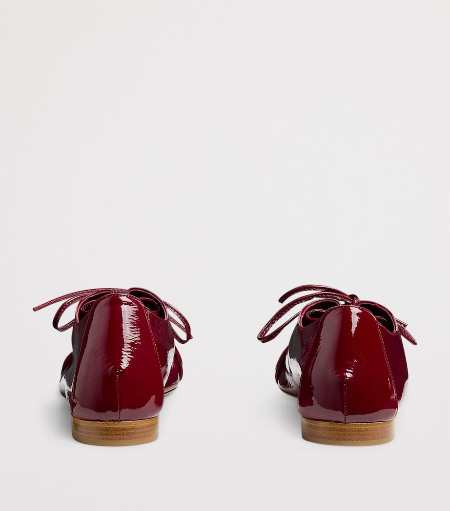 Patent Leather Jean Lace-Up Flats ROSEWOOD Image 4