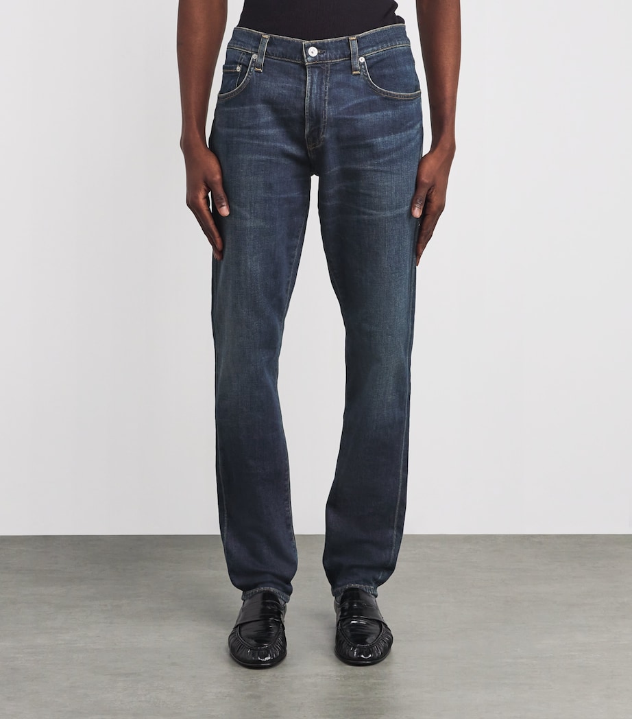 Stretch Cotton-Cashmere London Slim Tapered Jeans PRPEC Image 3