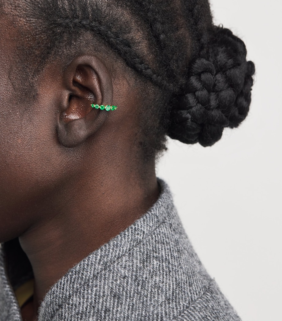 SHAY Yellow Gold and Emerald Ear Cuff Yellow Gold Image 2