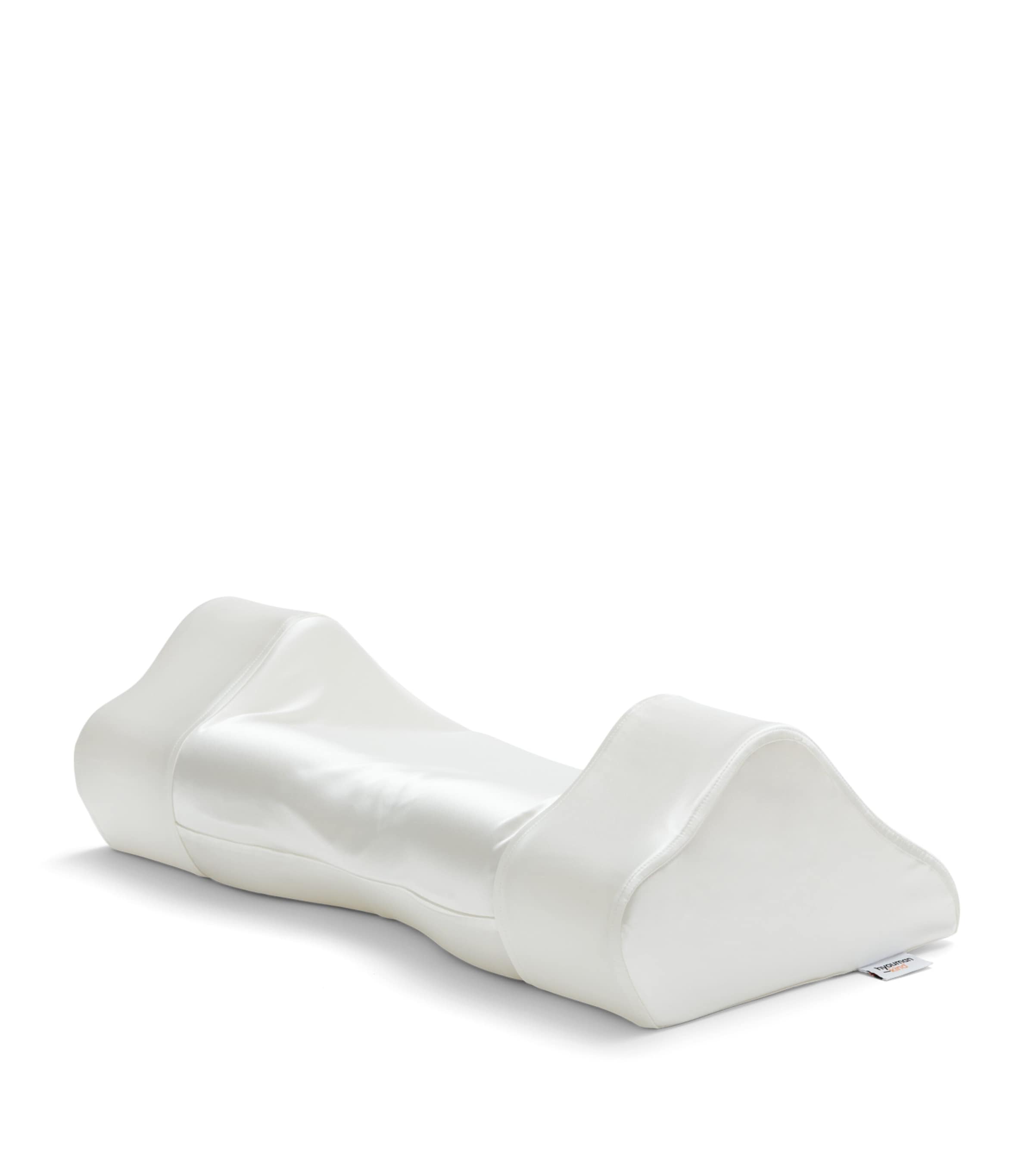Back Sleep Pillow with Silk Pillowcase (32cm x 57cm) WHITE Image 1