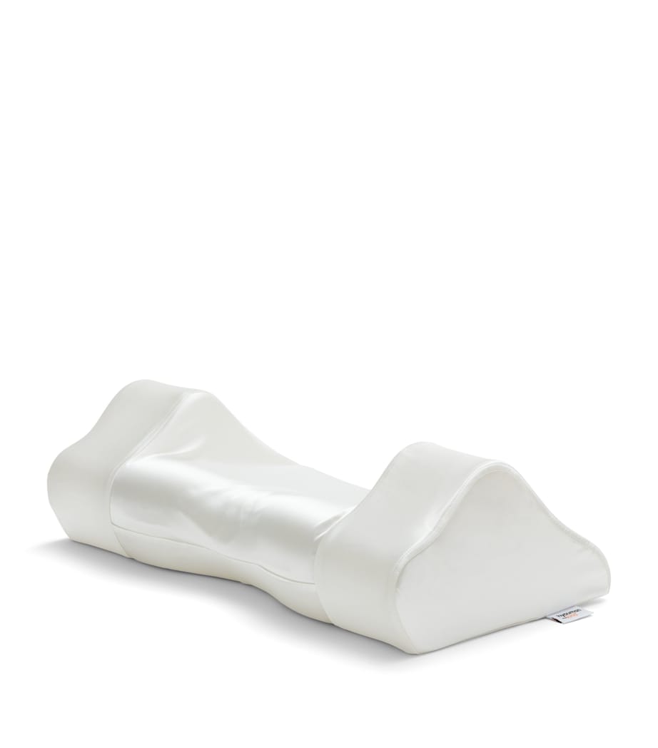Back Sleep Pillow with Silk Pillowcase (32cm x 57cm) WHITE Image 1