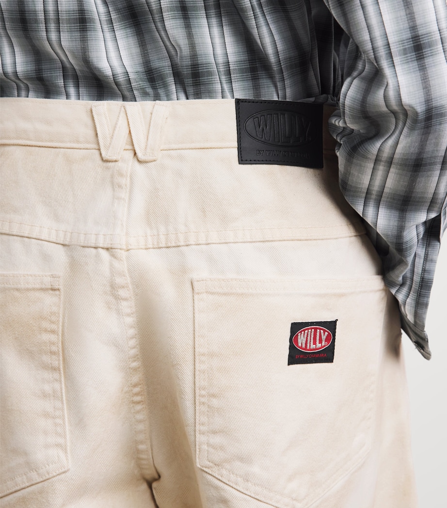 Willy Chavarria Mens Bad Boy Wide-Leg Jeans Masa Image 3