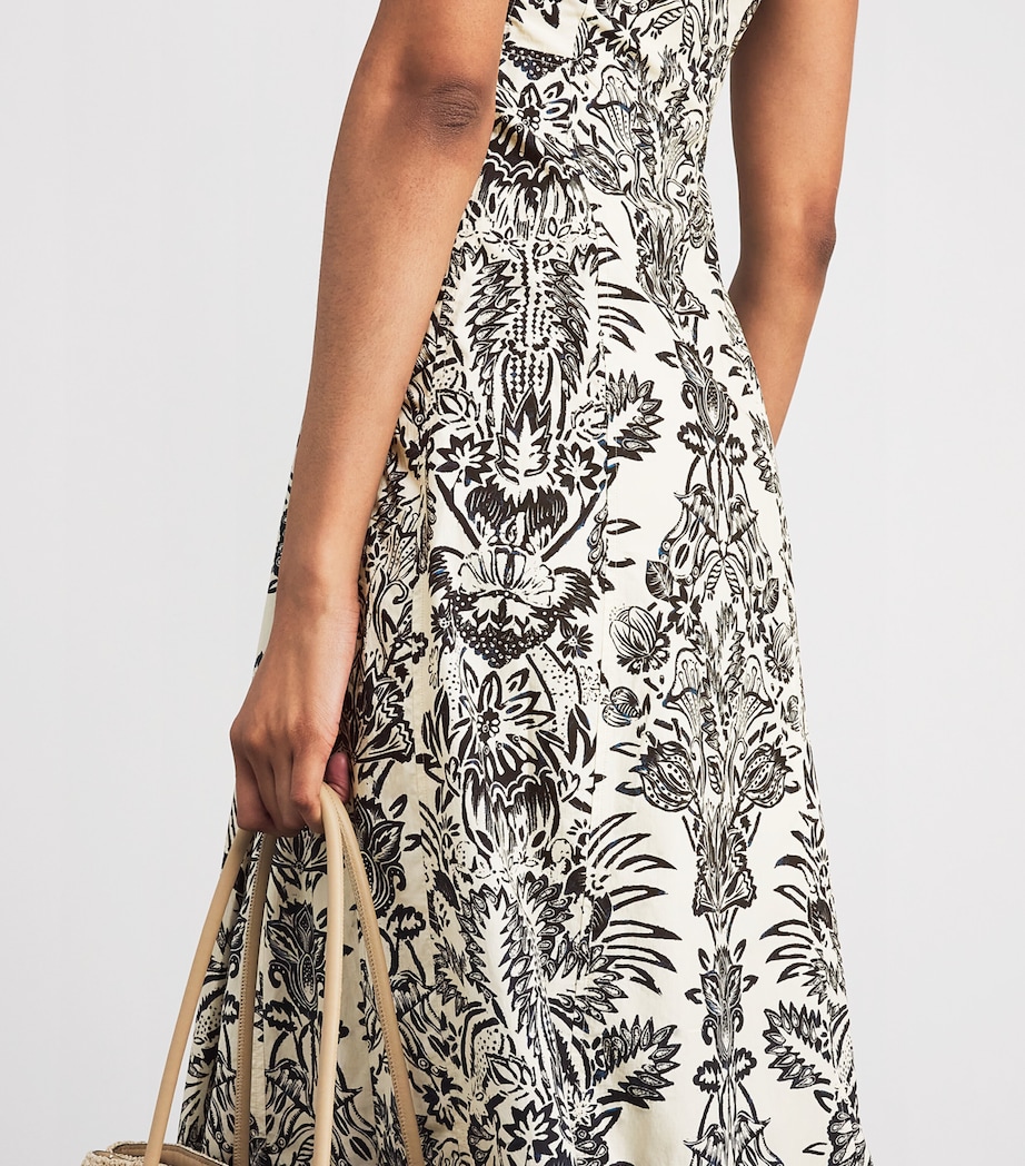 Cotton Poplin Natali Midi Dress IVORY FLORA Image 6