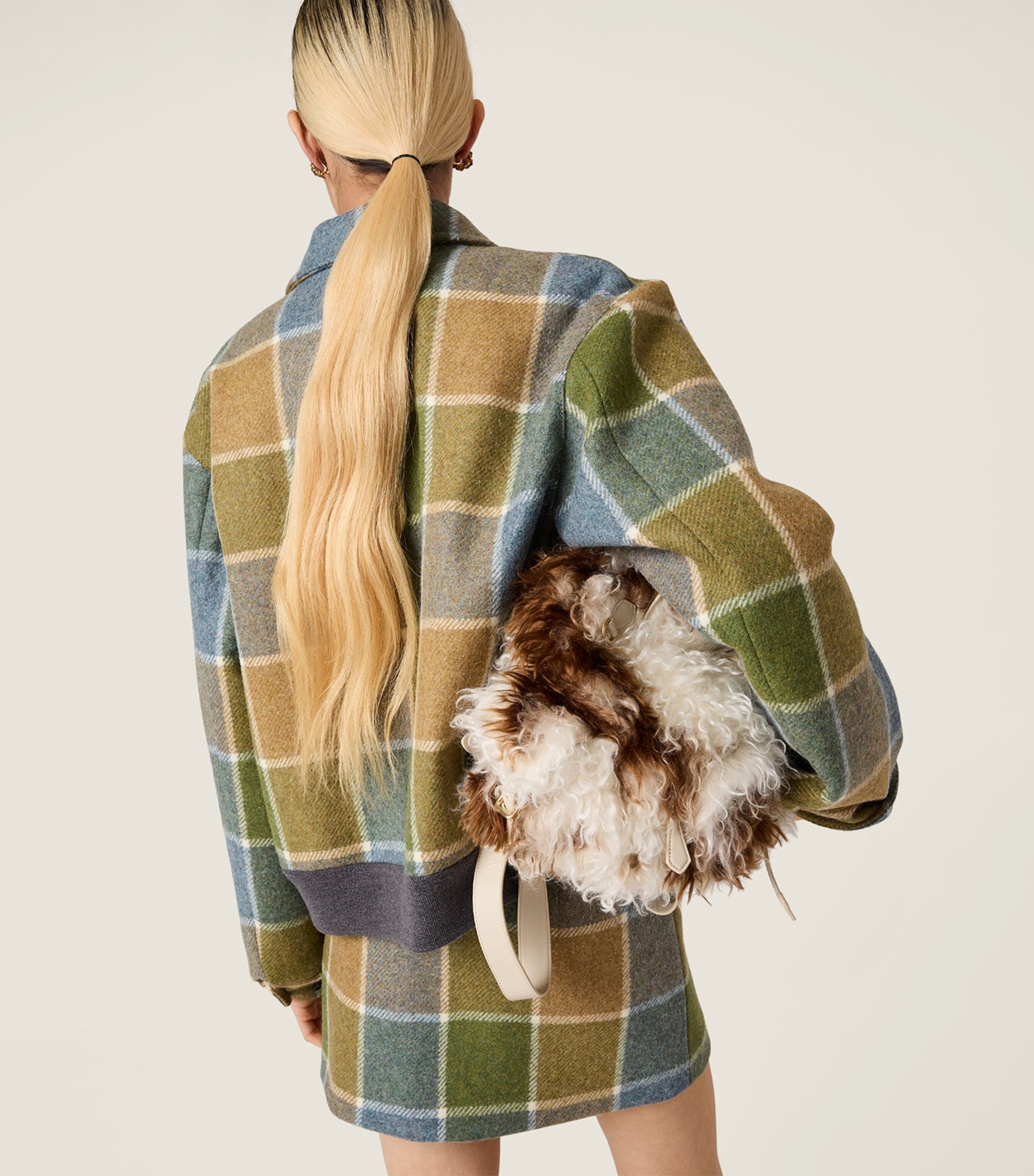 Wool Check Bomber Jacket F0XX7 Image 3