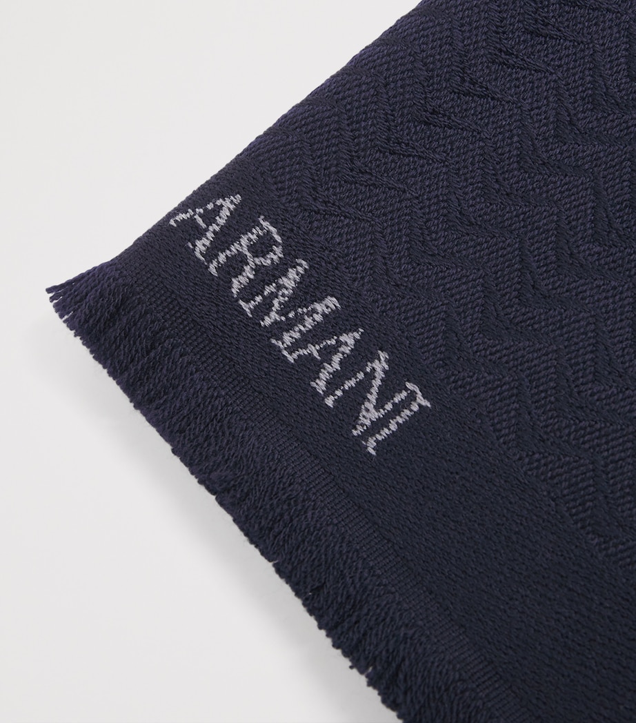 Wool Geometric Print Scarf FB066 Image 4