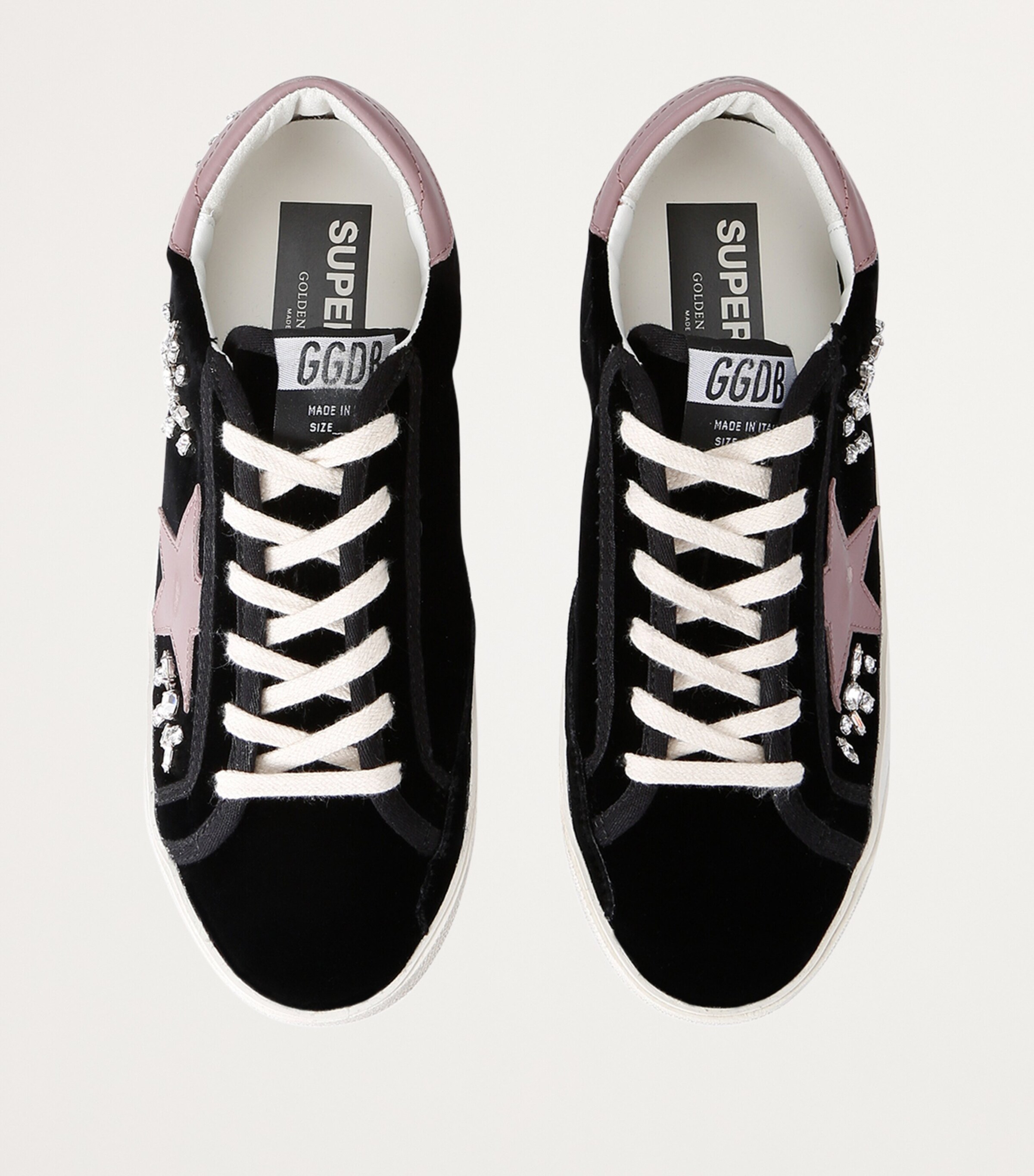 Golden Goose Embellished Velvet Superstar Sneakers Black/comb Image 4