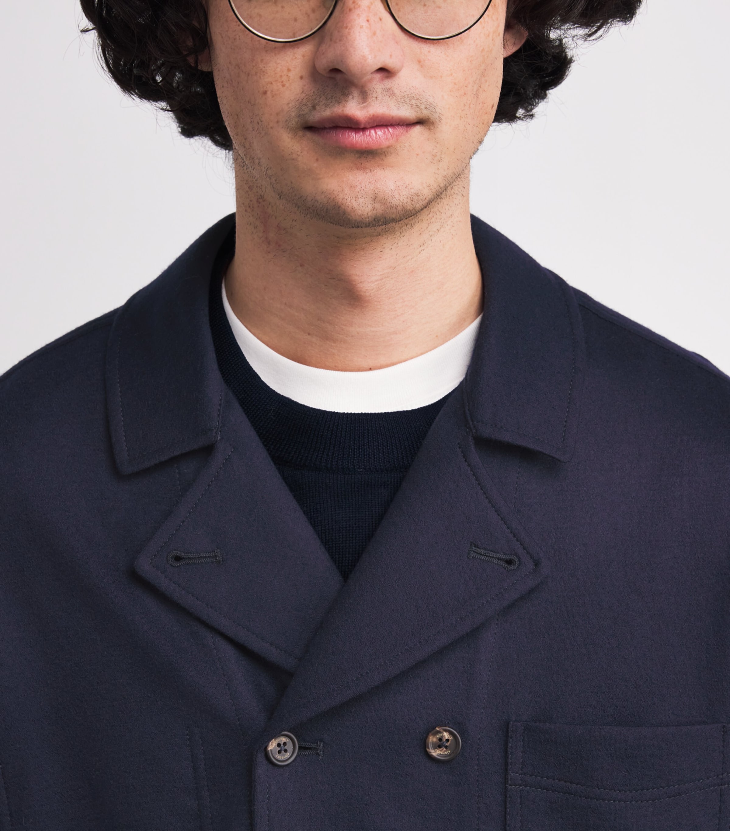 Wool Pea Coat BLU Image 6