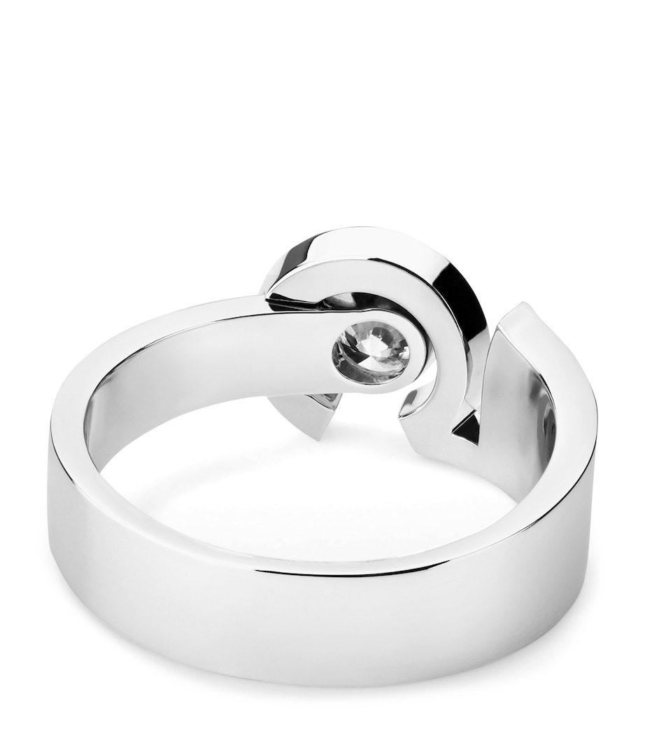 White Gold and Diamond N˚5 Ring SILVER Image 2