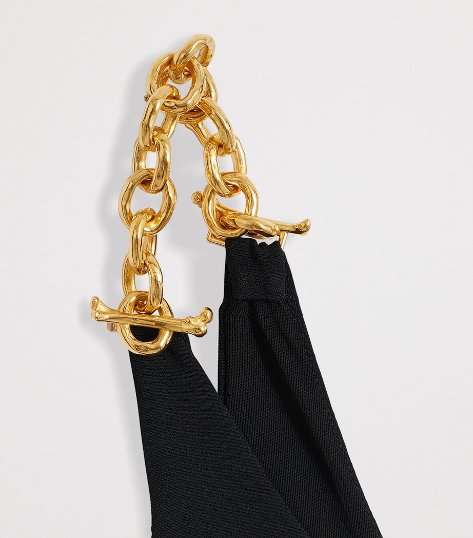 Schiaparelli Womens Chain Twisted Midi Dress Black Image 6