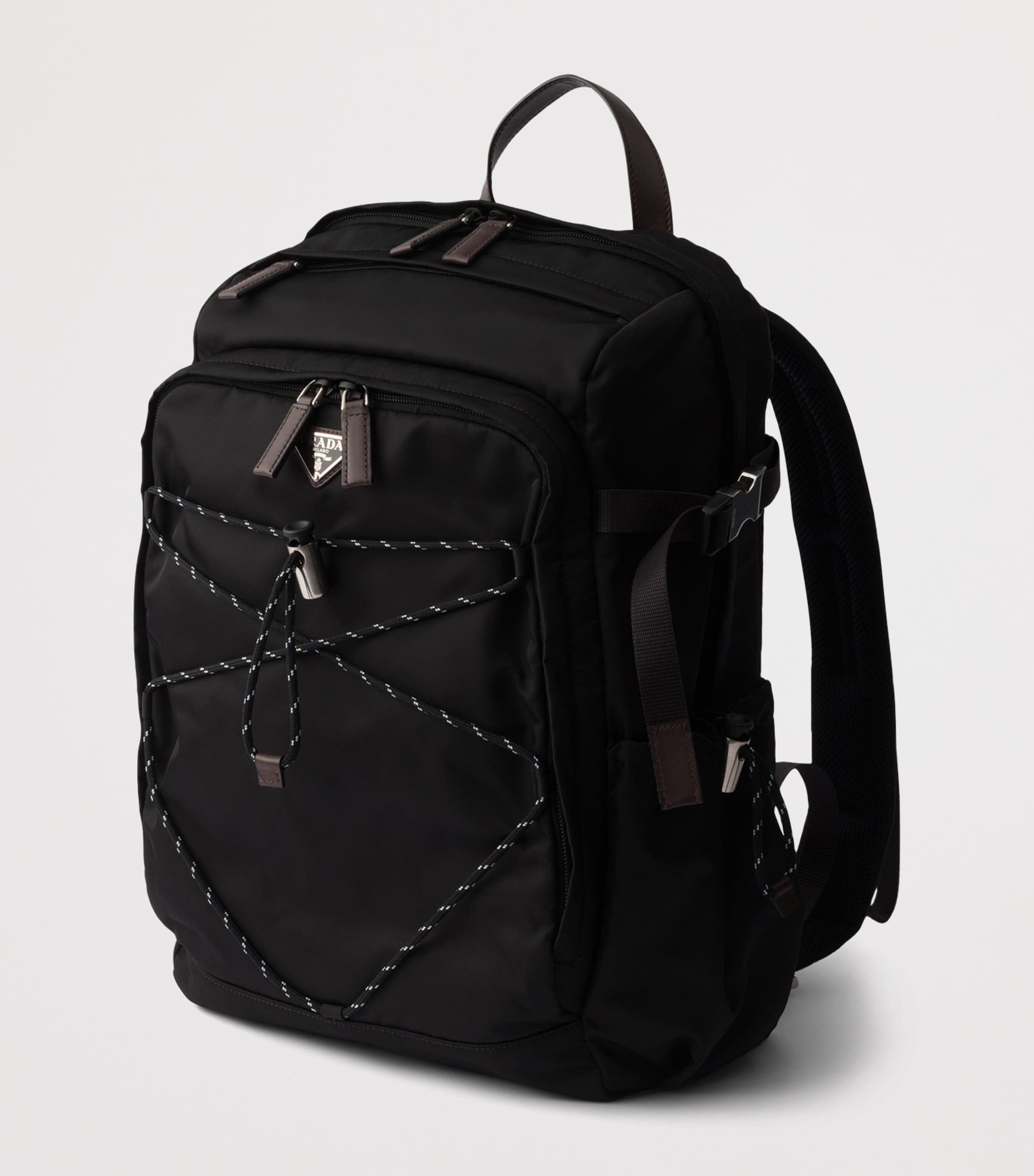 Prada Re-Nylon and Leather Drawstring Backpack Image 3