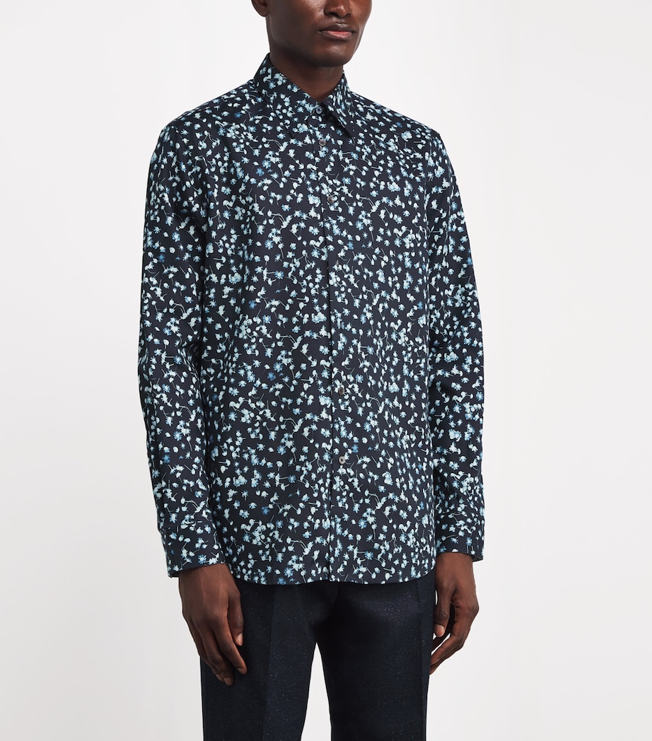 Cotton-Blend Printed Shirt 47_NAVY Image 3