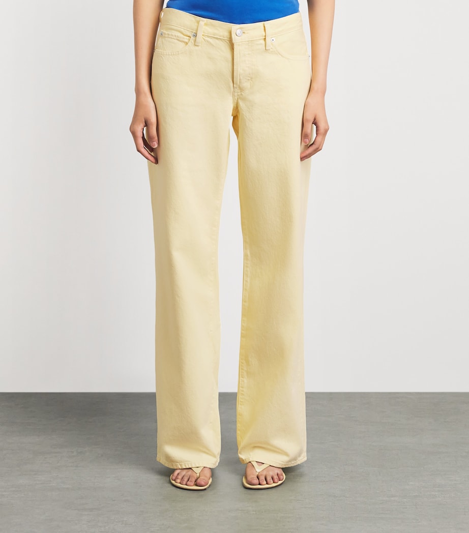 FRAME Womens The Pixie Gray Wide-Leg Jeans Limoncello Image 4