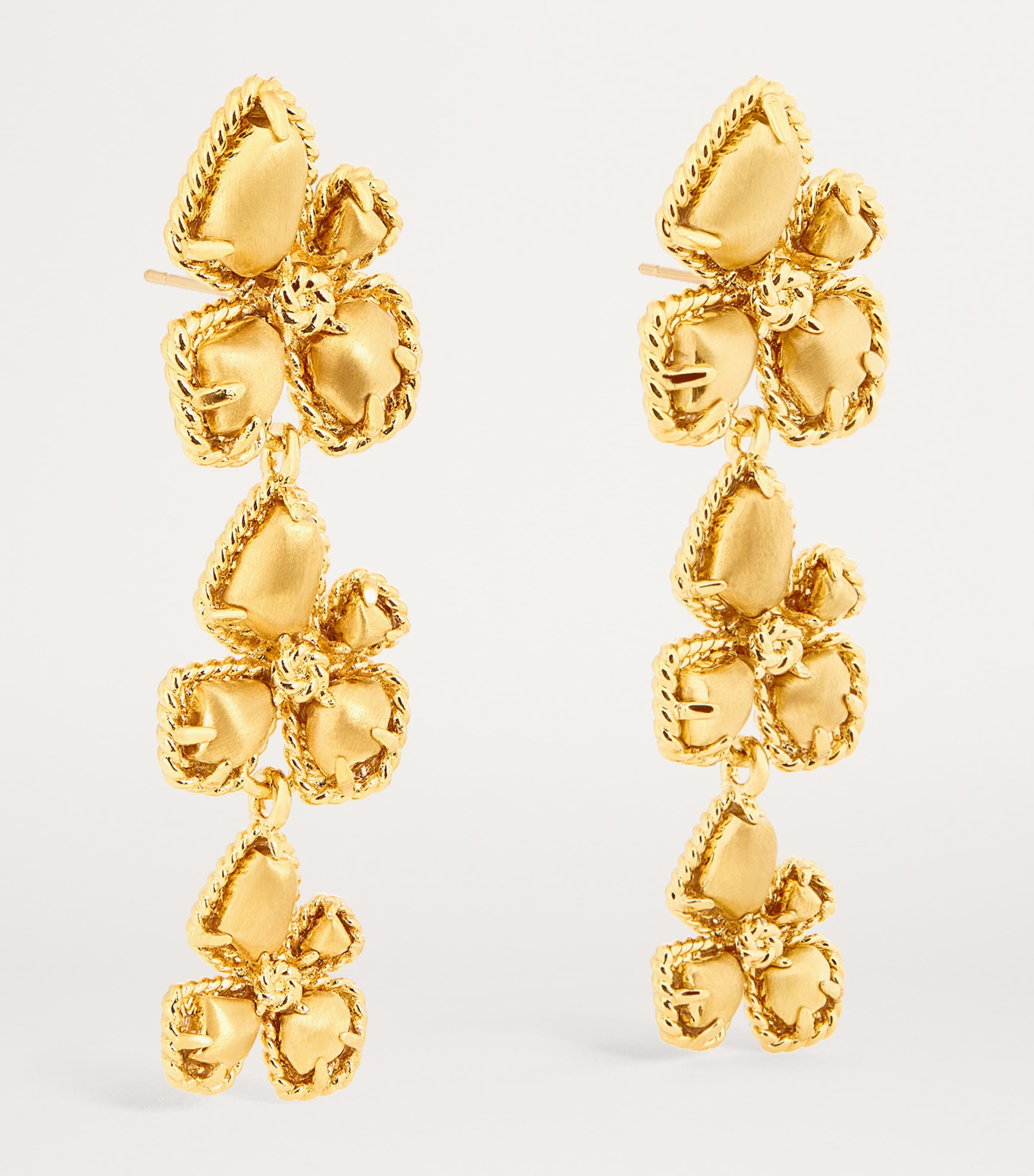 Gold-Plated Bloom Dangle Earrings GOLD Image 3