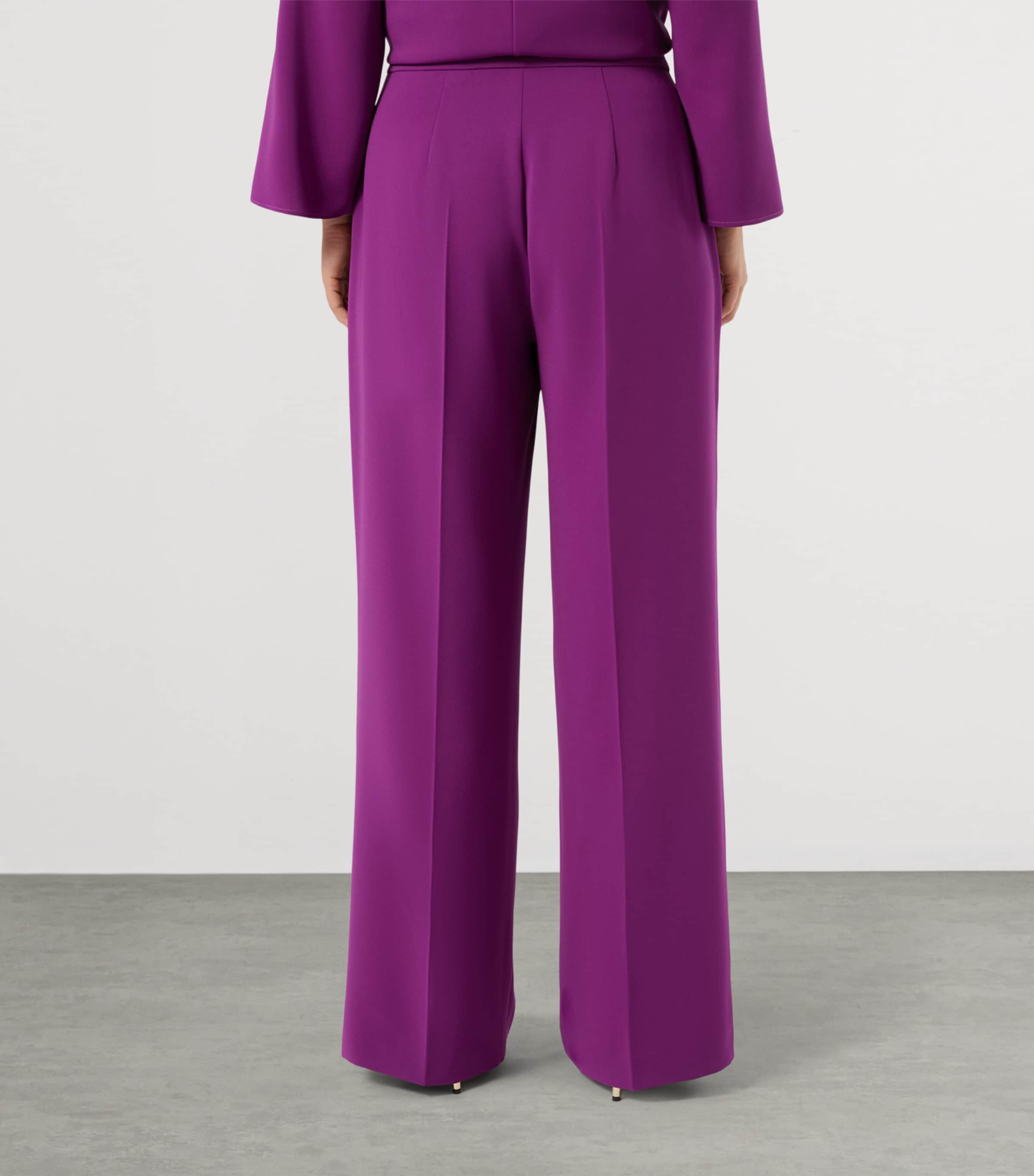 Marina Rinaldi Womens Wide-Leg Afosi Trousers Fuxia Viola Image 4
