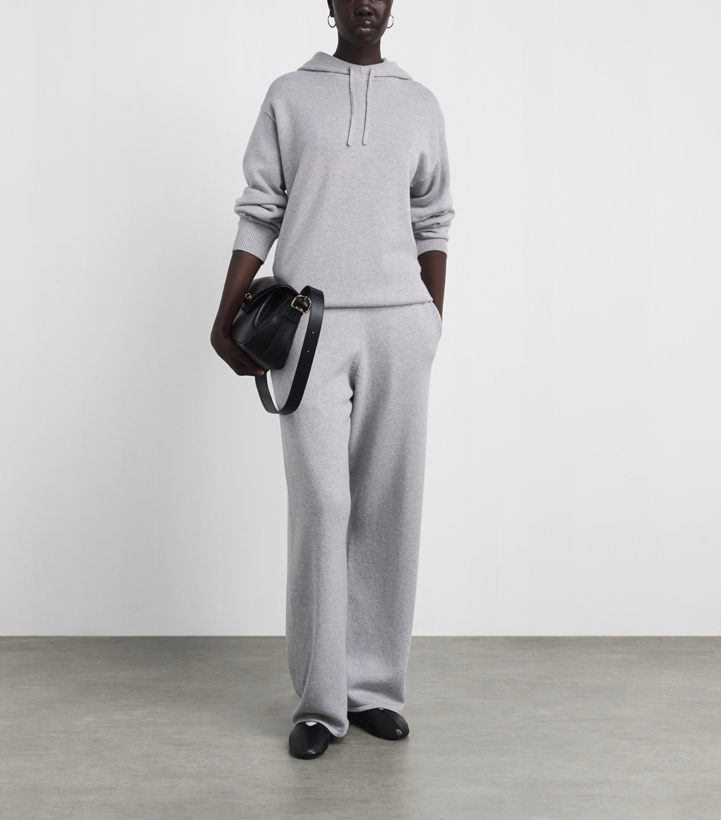 Harrods Womens Cashmere Wide-Leg Sweatpants Coyote Image 2