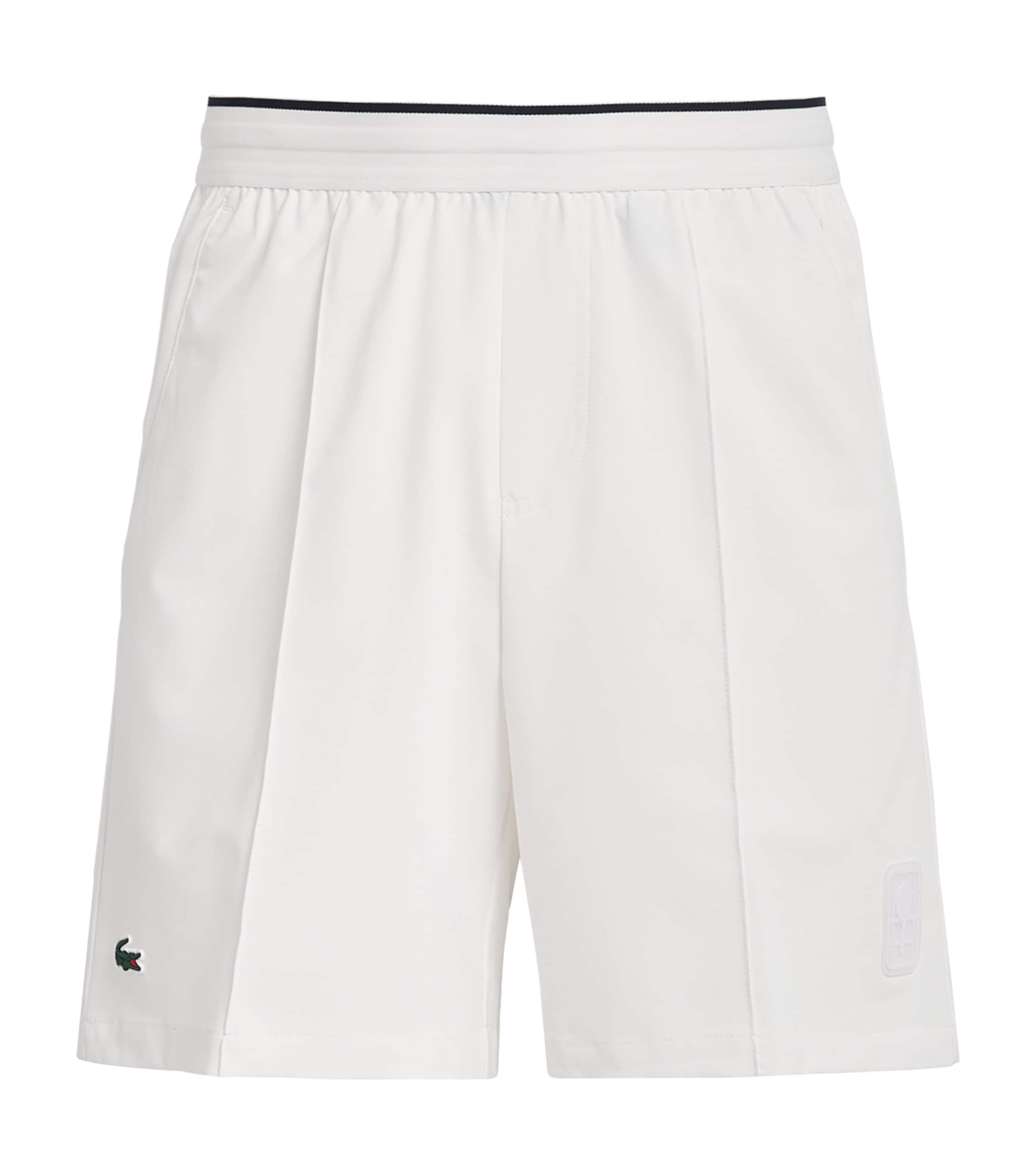 Lacoste Mens Stretch Taffeta Ultra Dry Tennis Shorts White Image 1