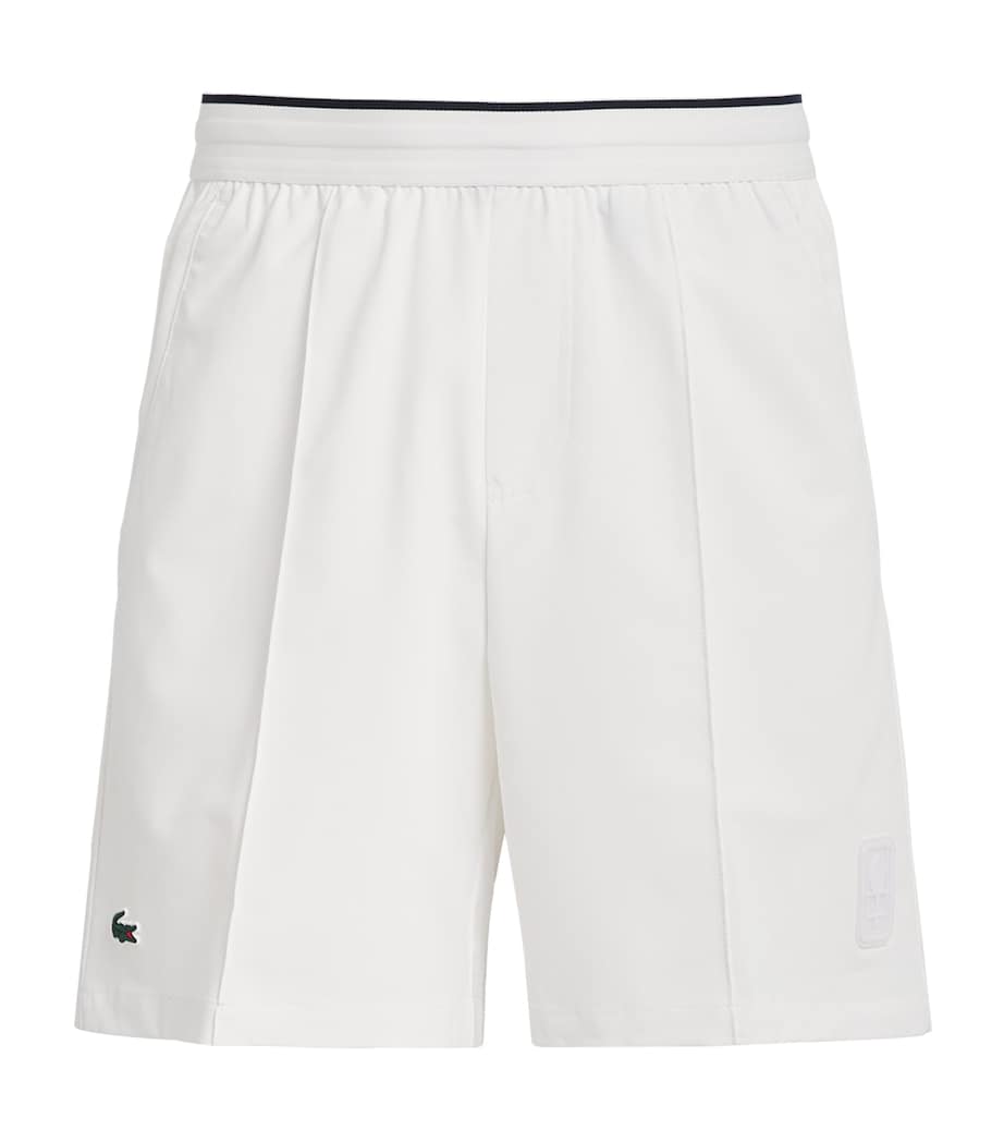 Lacoste Mens Stretch Taffeta Ultra Dry Tennis Shorts White Image 1