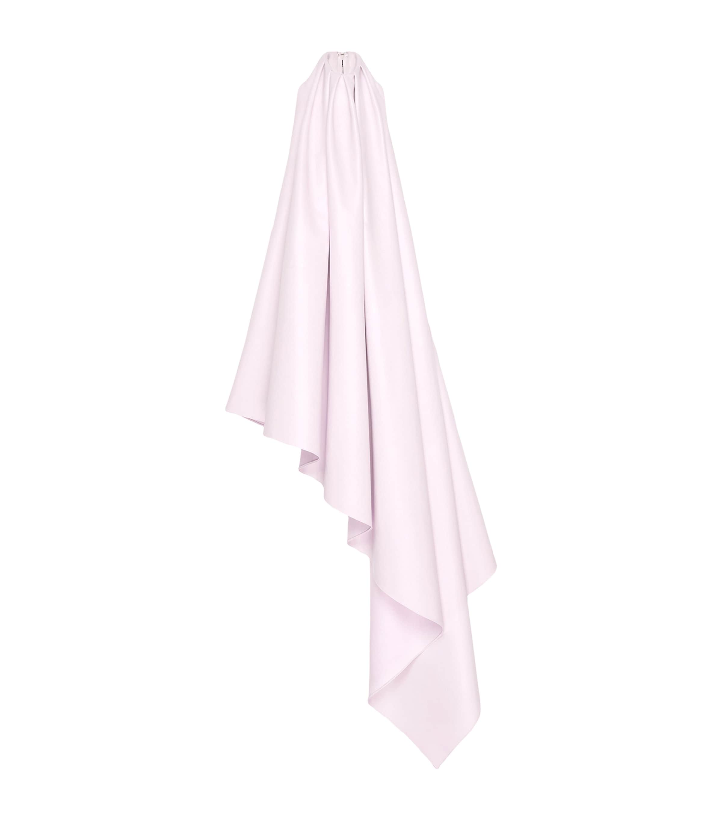 Leather Halterneck Mini Dress PALE PINK Image 1