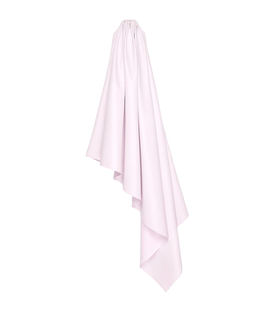 Leather Halterneck Mini Dress PALE PINK Image 1