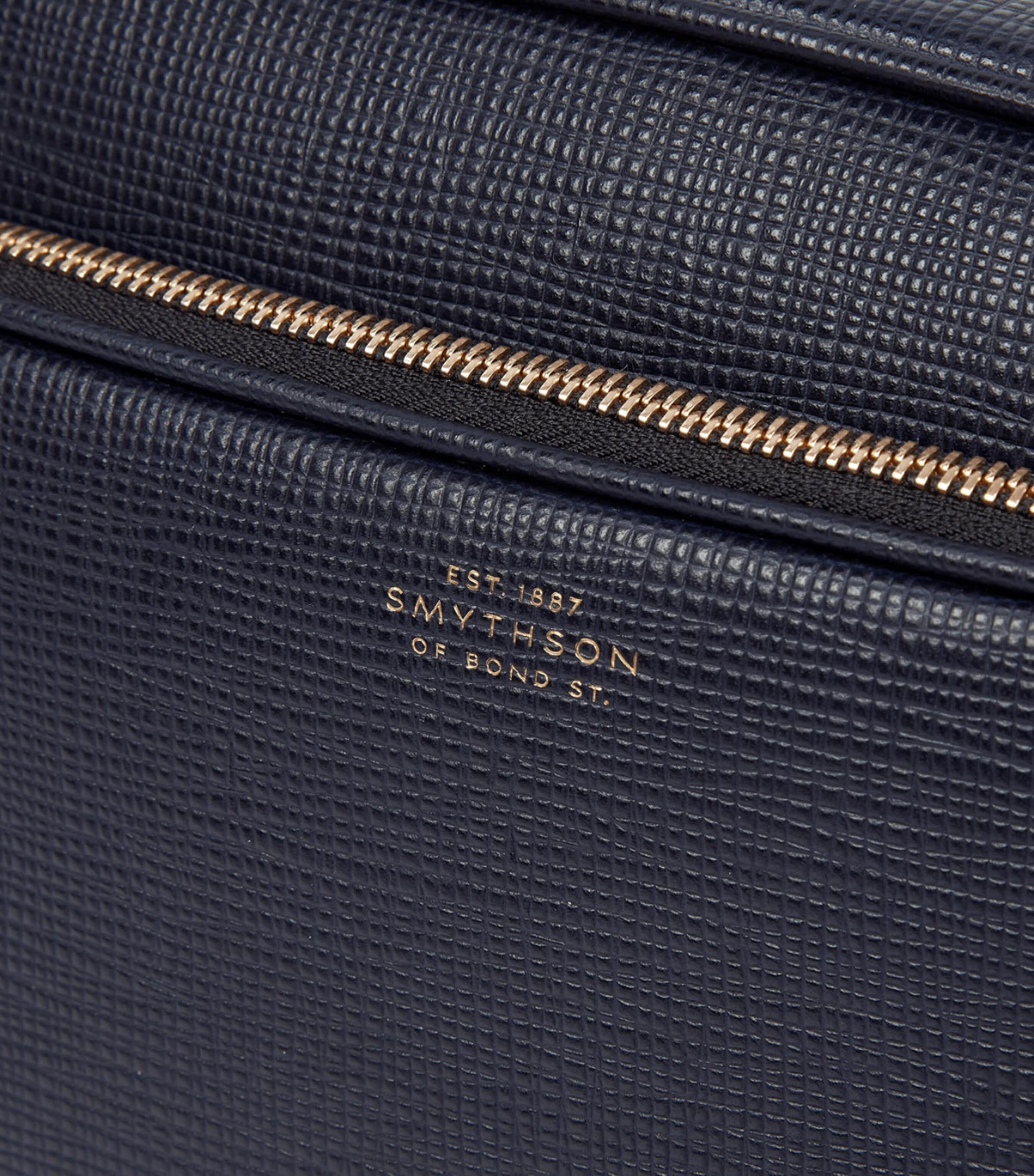 Smythson Leather Panama Cross-Body Bag Navy Image 5