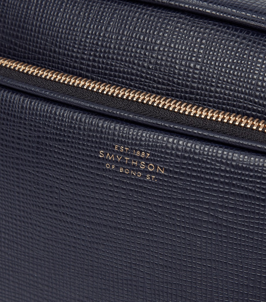 Smythson Leather Panama Cross-Body Bag Navy Image 5