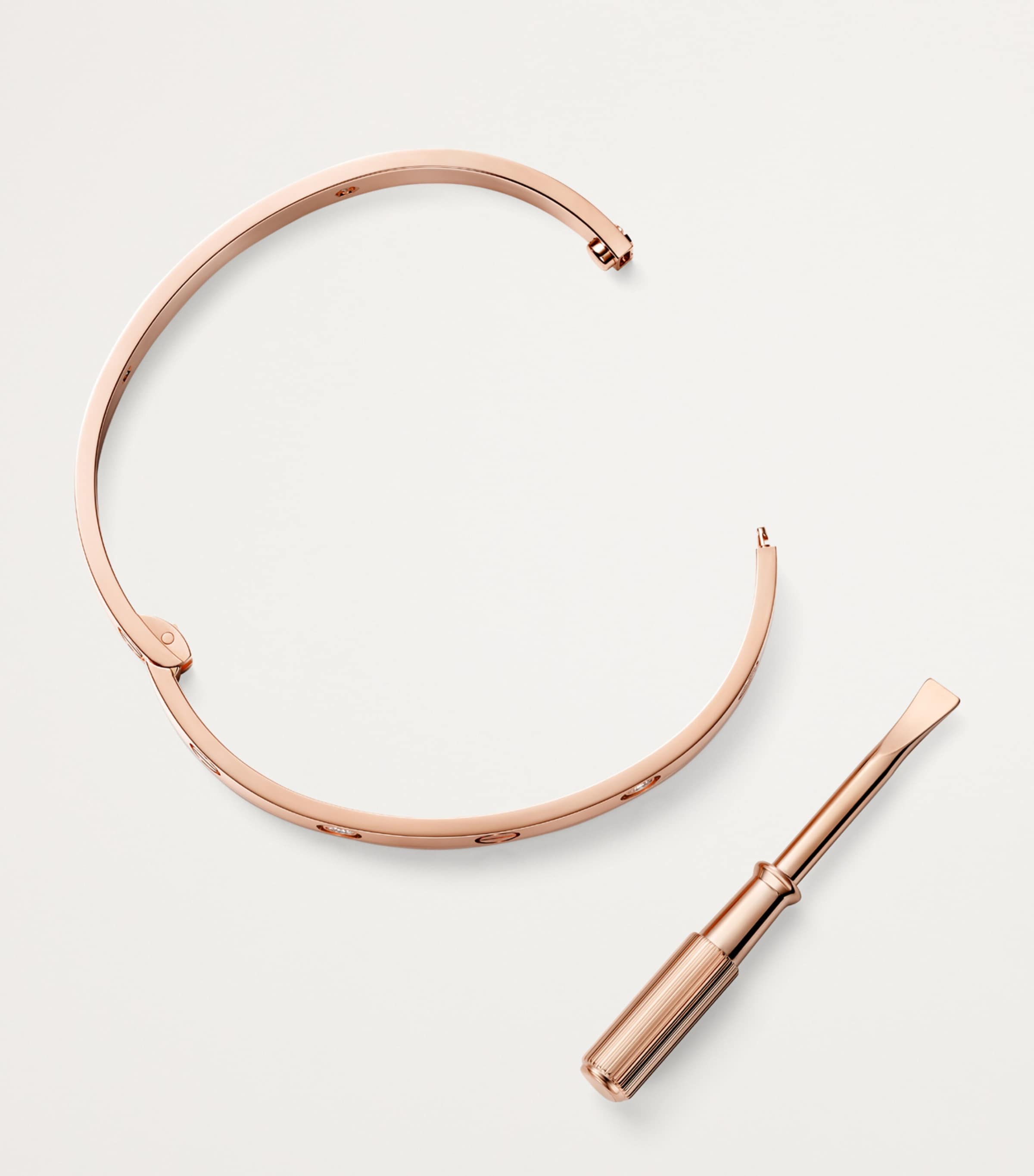 Rose Gold and Diamond LOVE Bangle ROSE GOLD Image 8