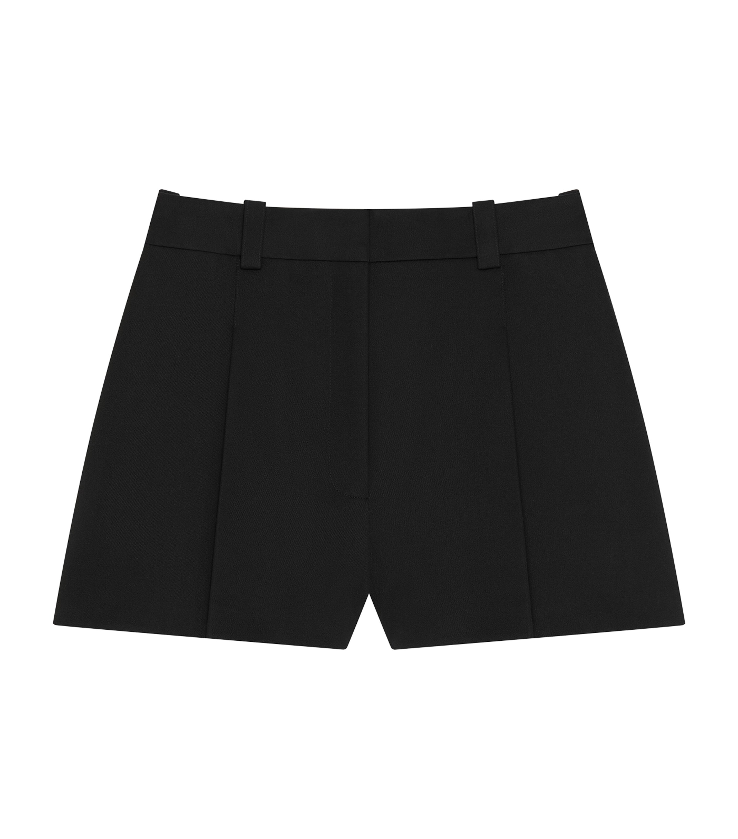 Givenchy Womens Wool Pleated High-Rise Shorts Black Image 1